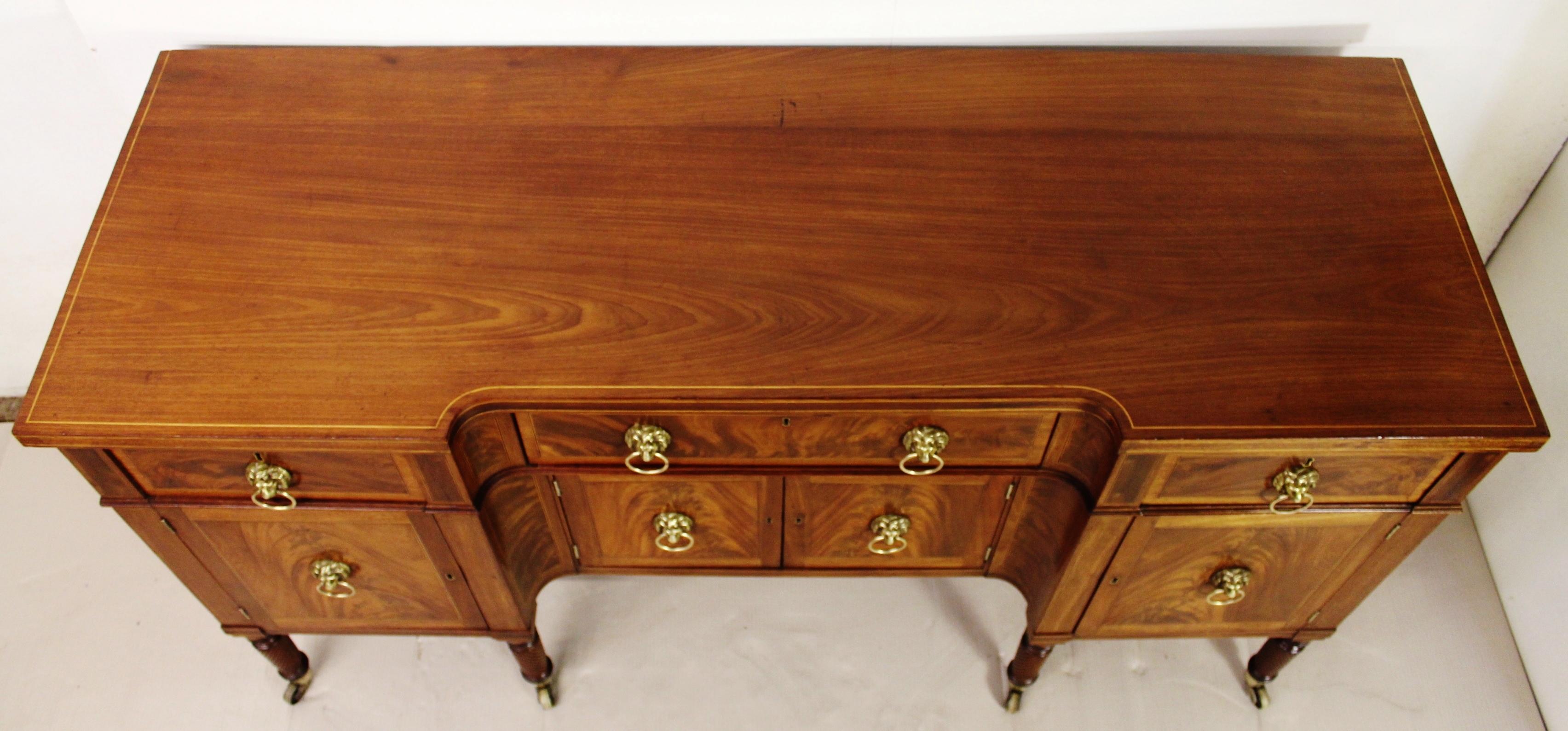 19th Century Regency Period Flame Mahogany Sideboard 7