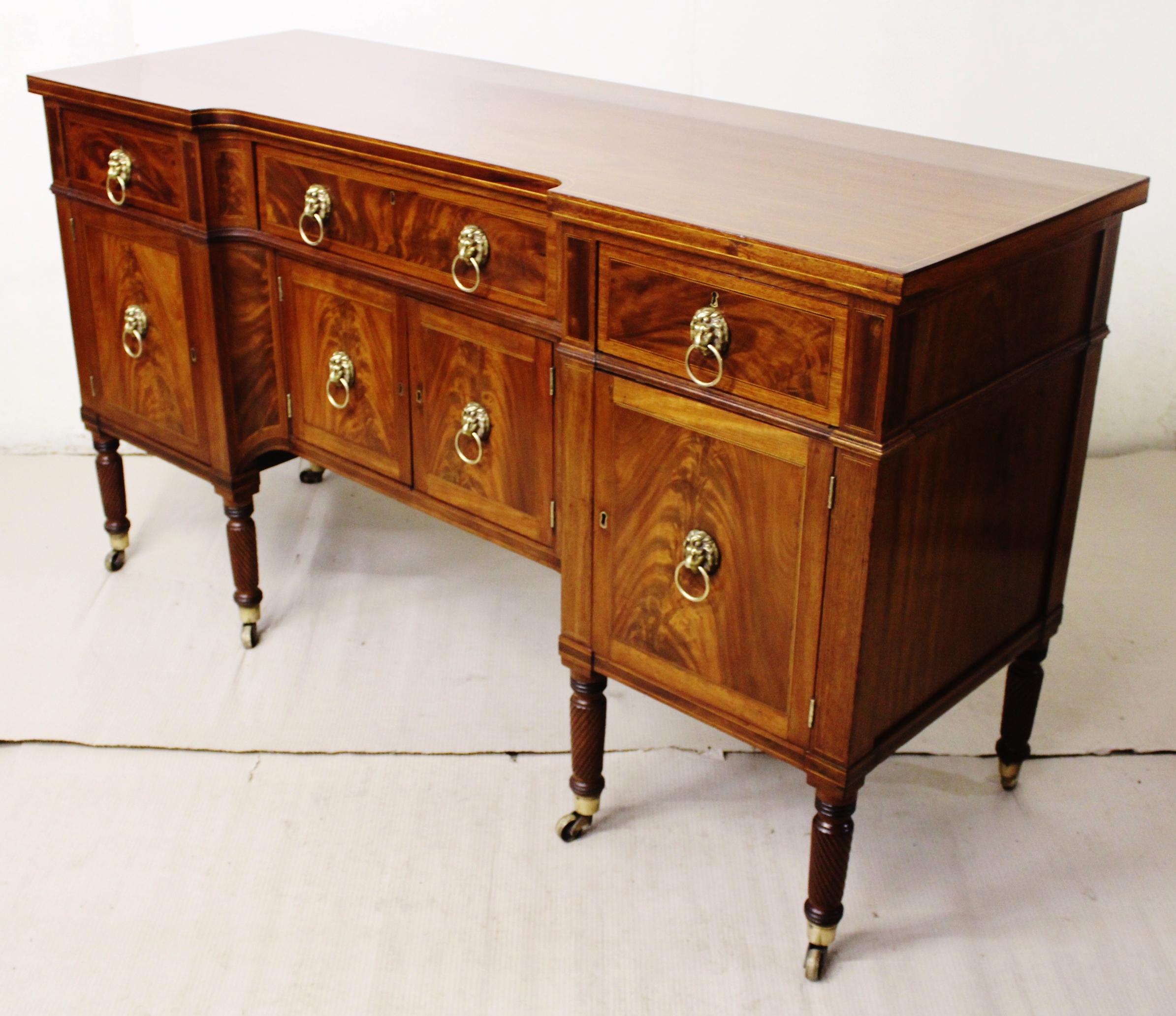 19th Century Regency Period Flame Mahogany Sideboard 10