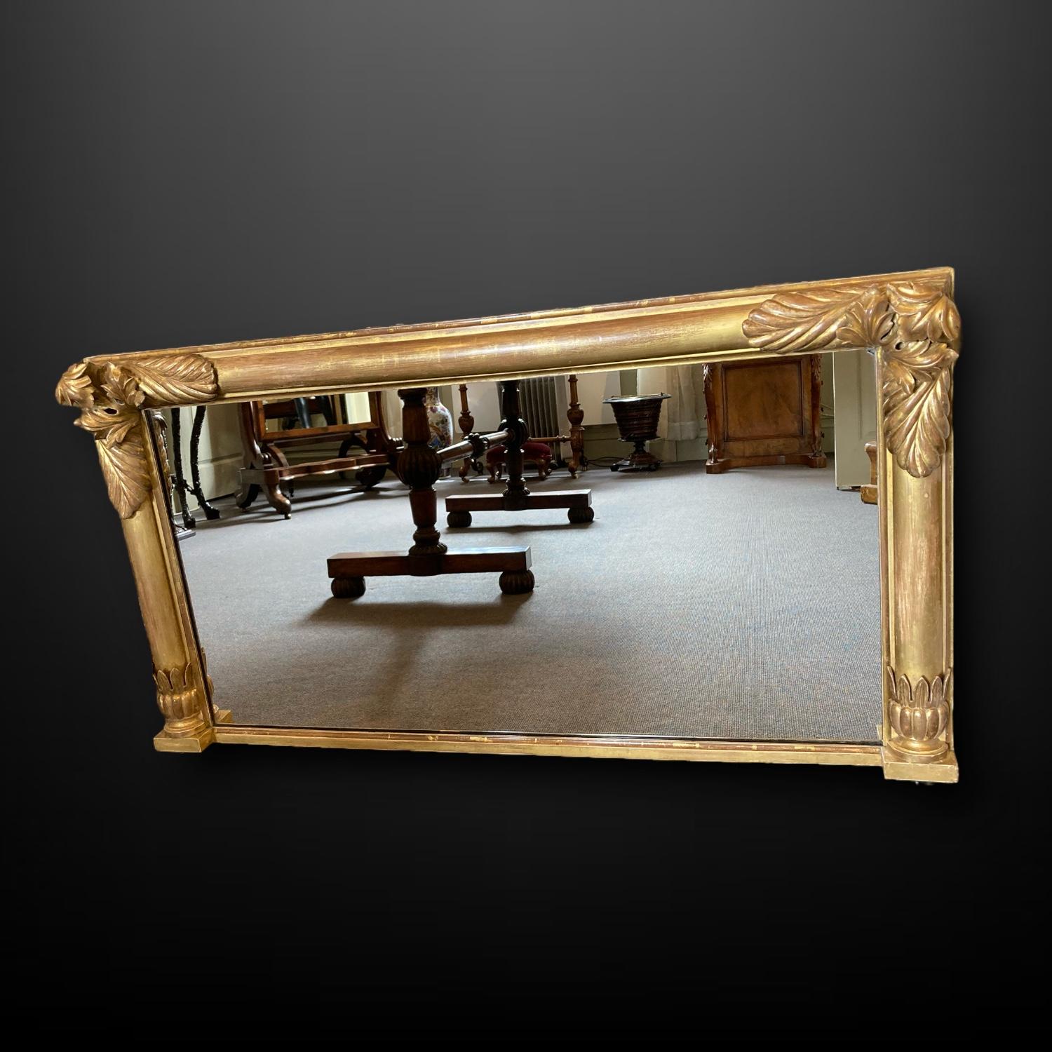 Miroir à trumeau en bois doré de la période Régence du 19e siècle en vente 1