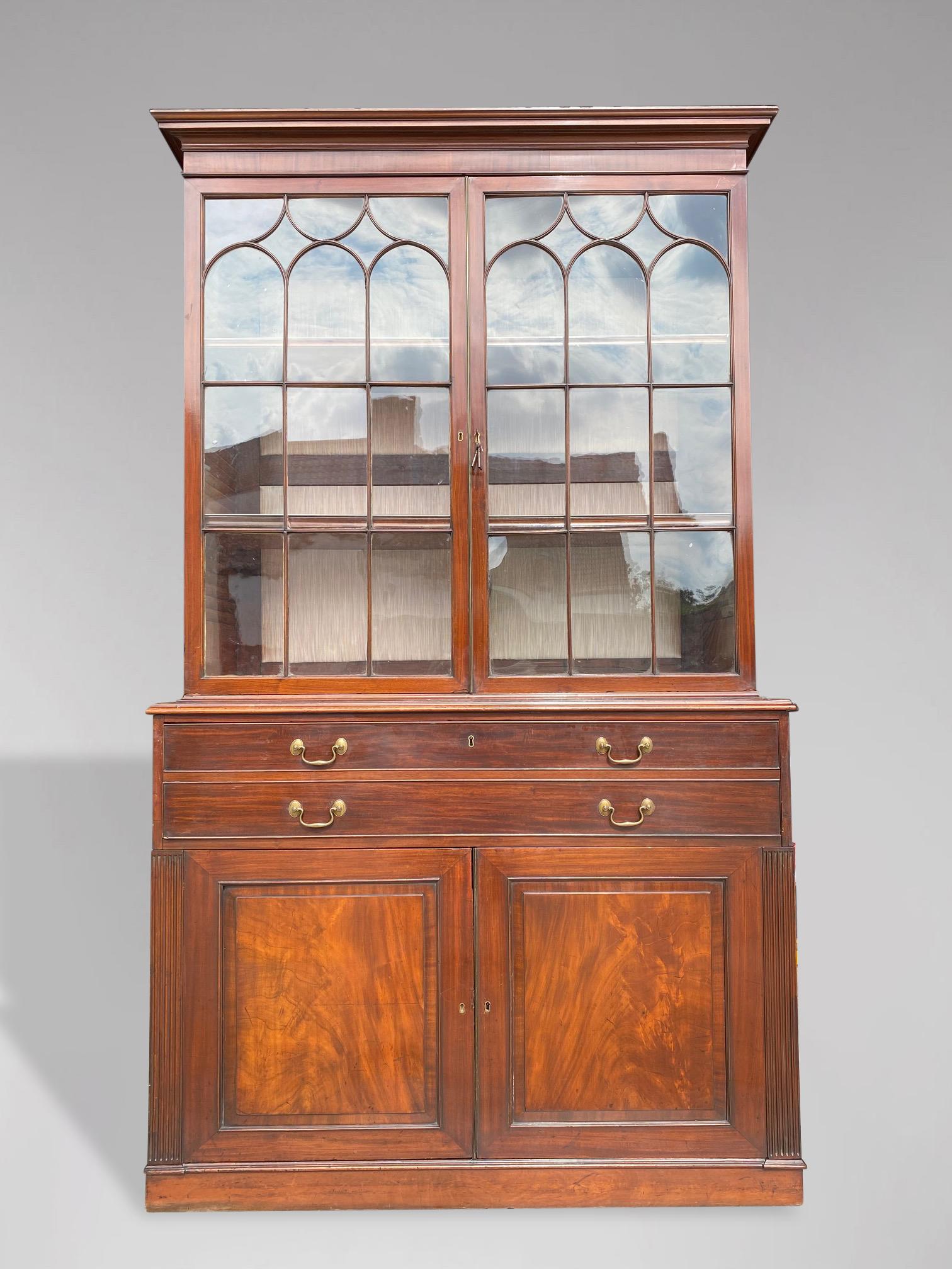 19th Century Regency Period Mahogany Secretaire Bookcase 3