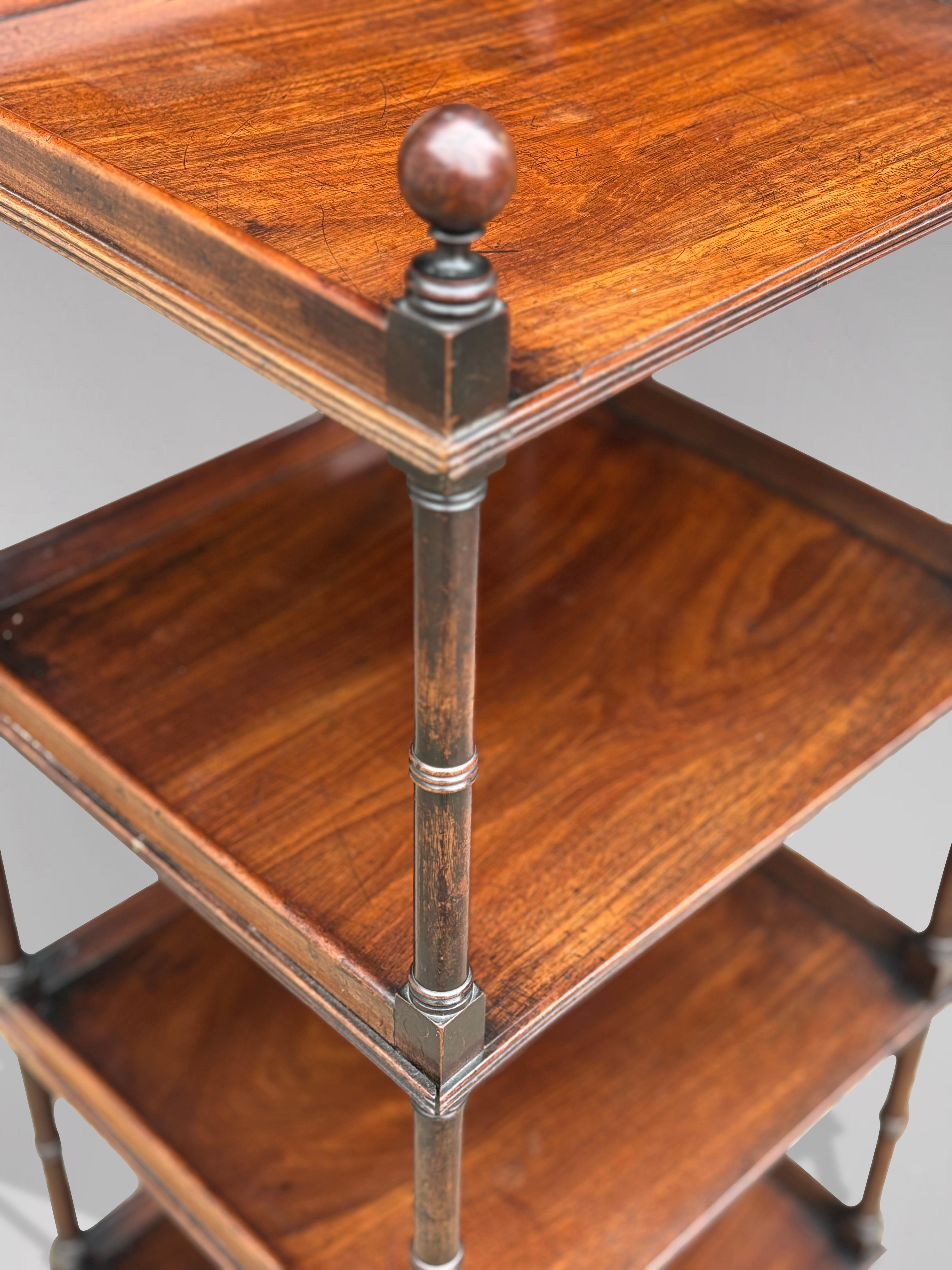 Polished 19th Century Regency Period Mahogany Whatnot or Display Stand For Sale