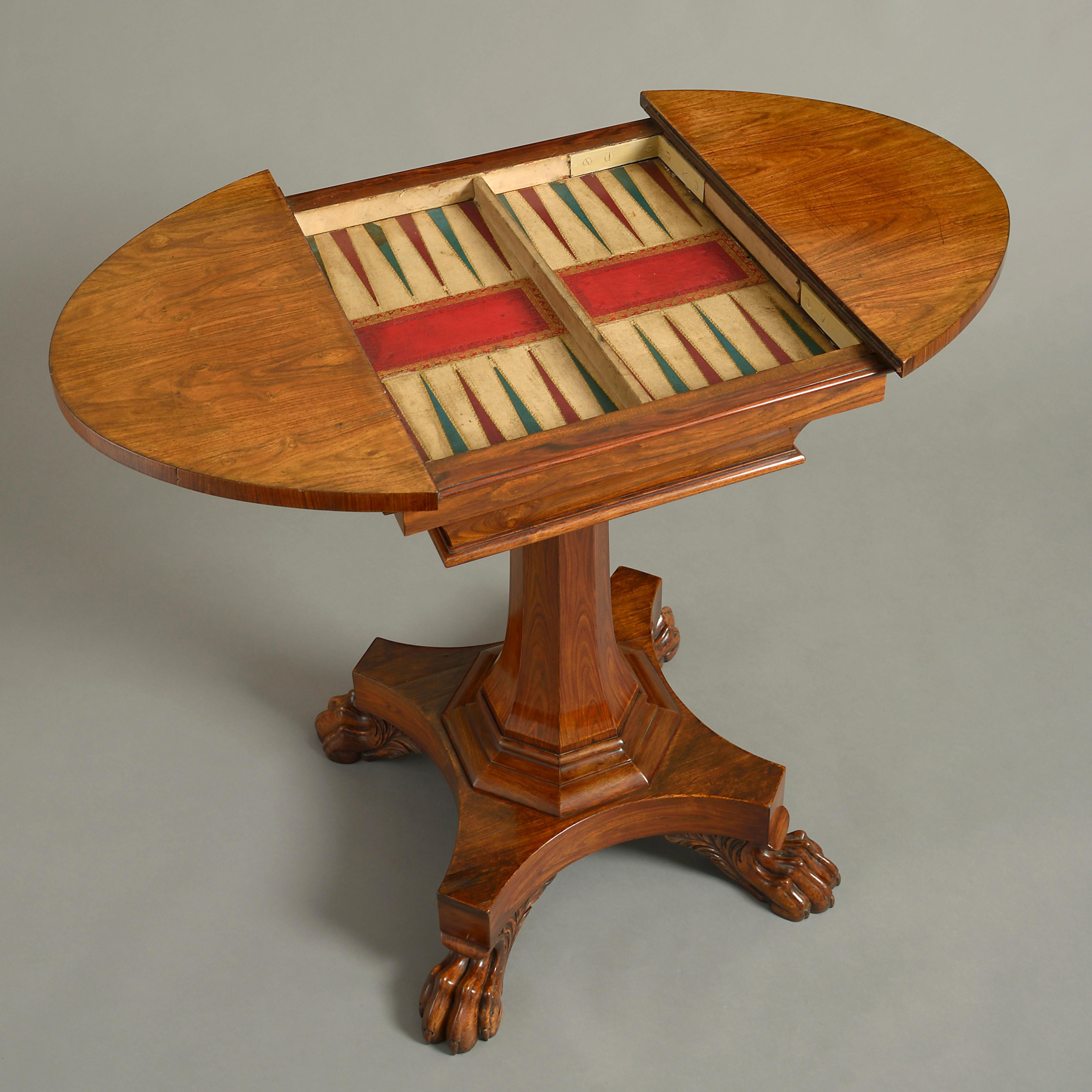 Anglo-Indian 19th Century Regency Period Padouk Games Table