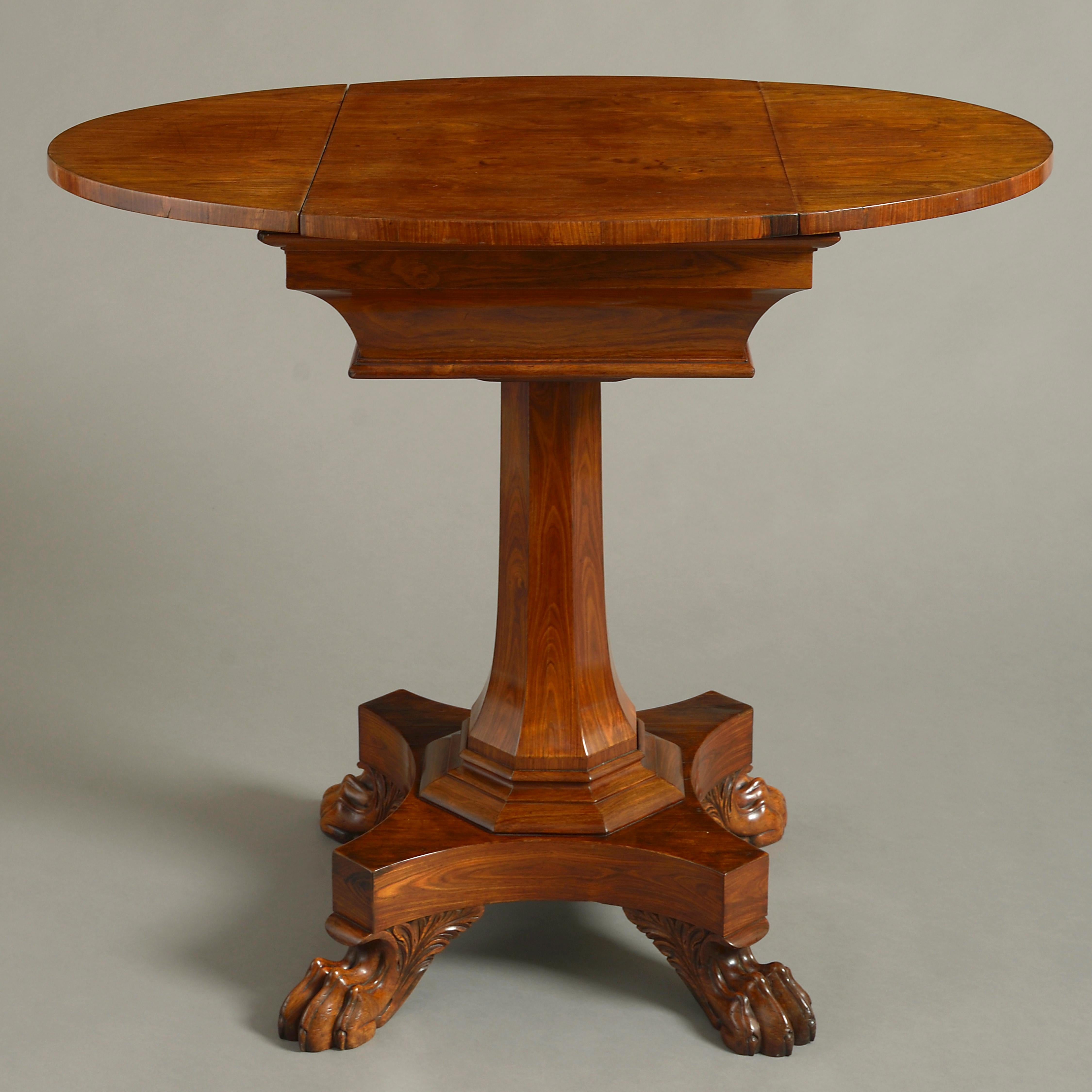 Carved 19th Century Regency Period Padouk Games Table