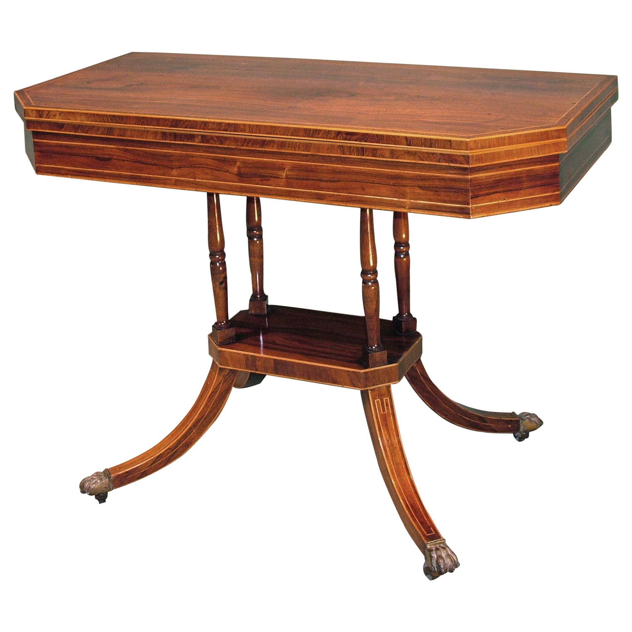 19th Century Regency Period Rosewood Card Table