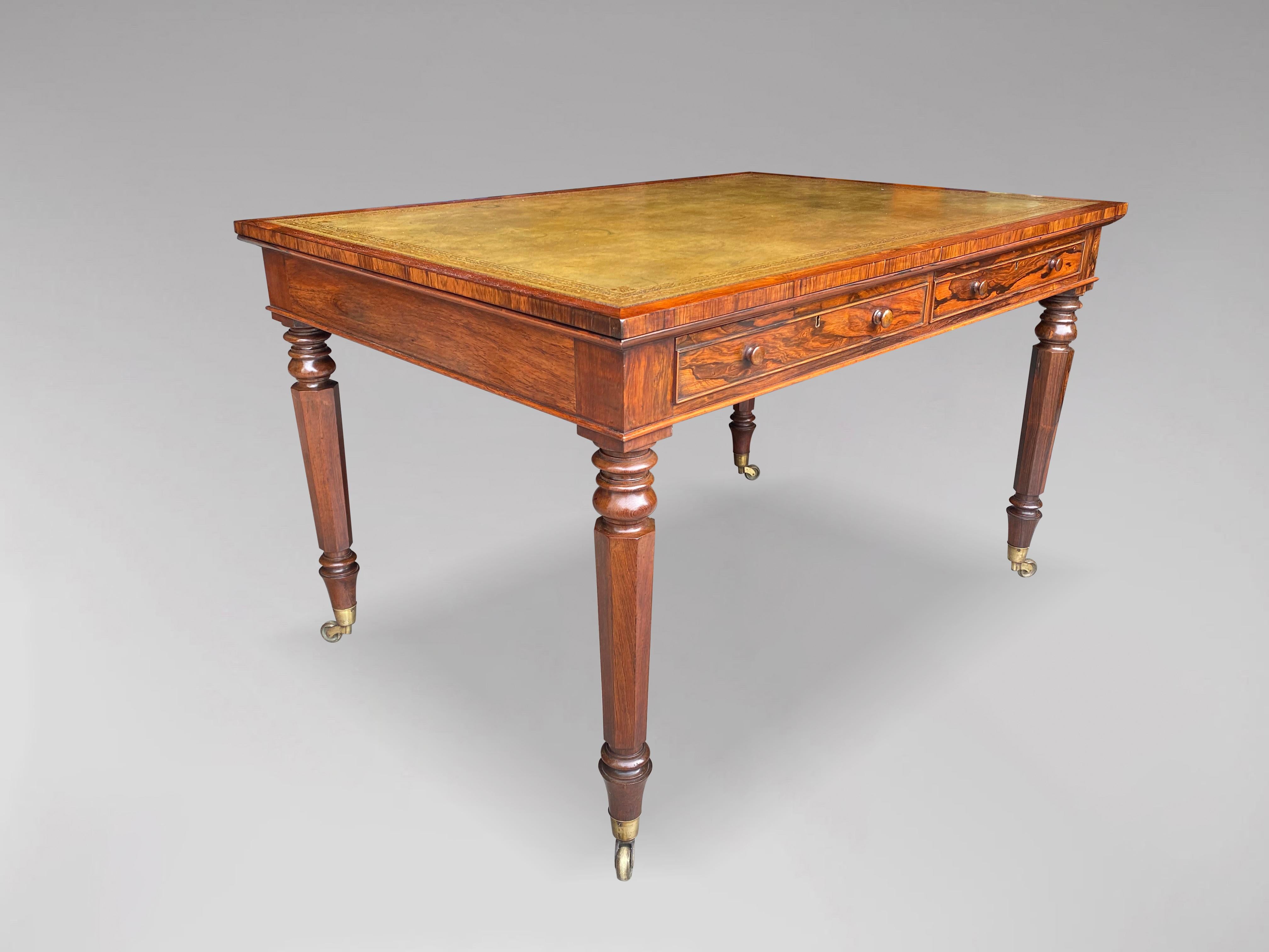 Hand-Crafted 19th Century, Regency Period Rosewood Partners Writing Table