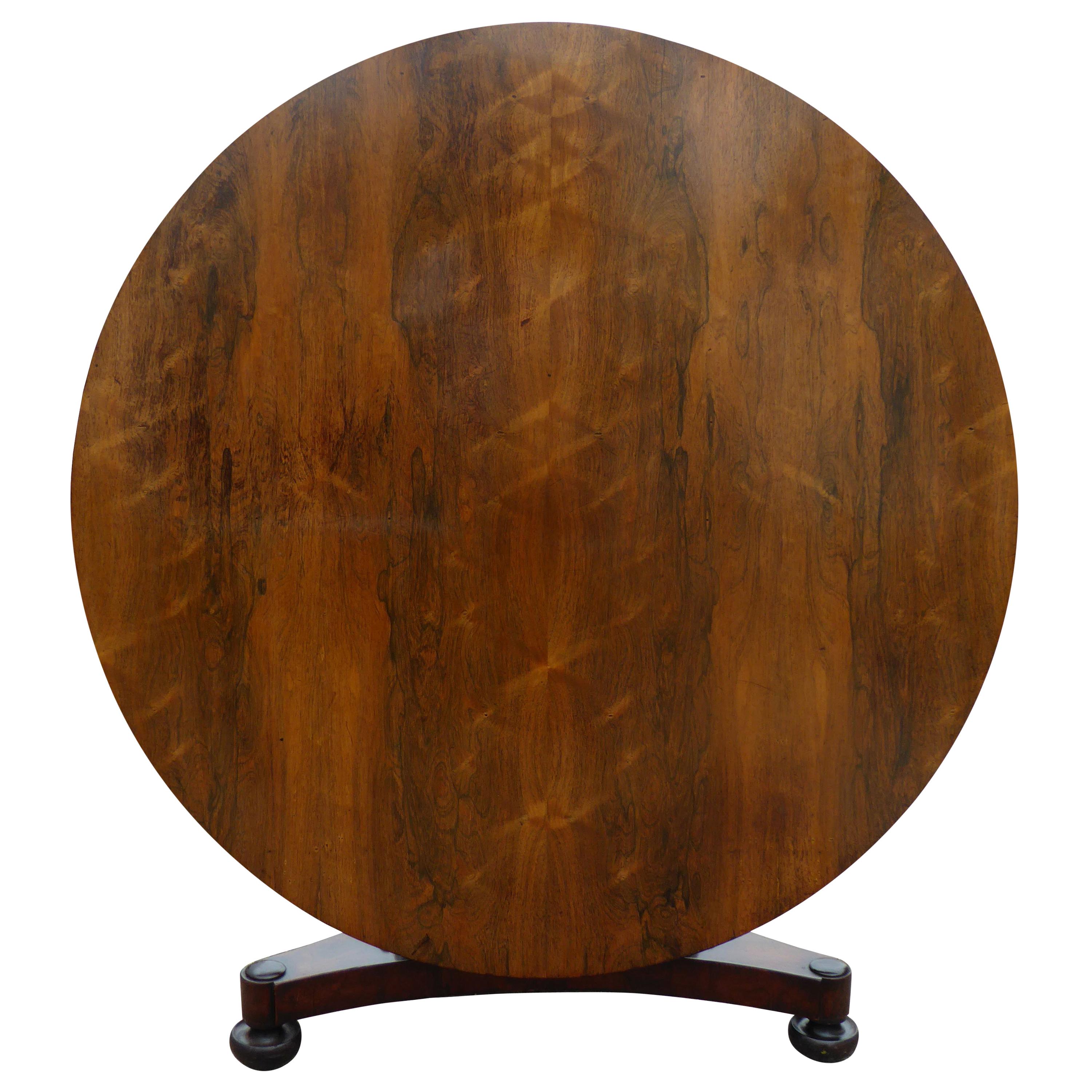 19th Century Regency Period Rosewood Round Dining Table