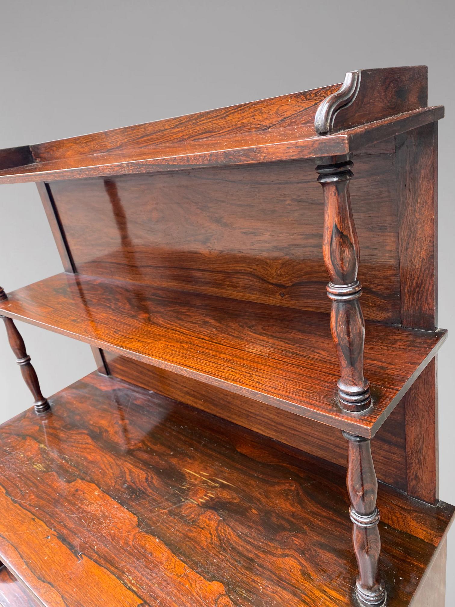 19th Century Regency Period Rosewood Shaped Open Bookcase 4
