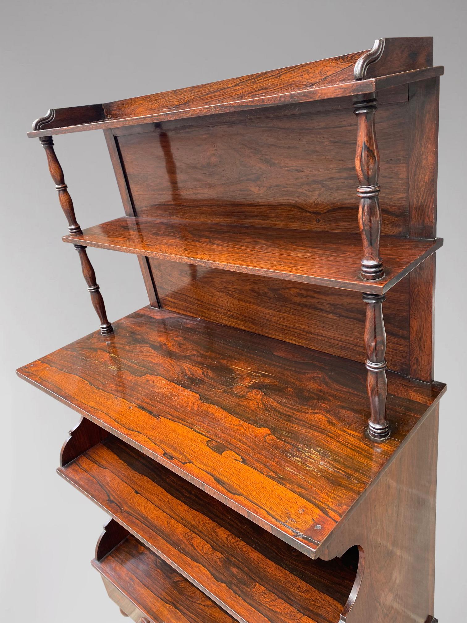 19th Century Regency Period Rosewood Shaped Open Bookcase In Good Condition In Petworth,West Sussex, GB