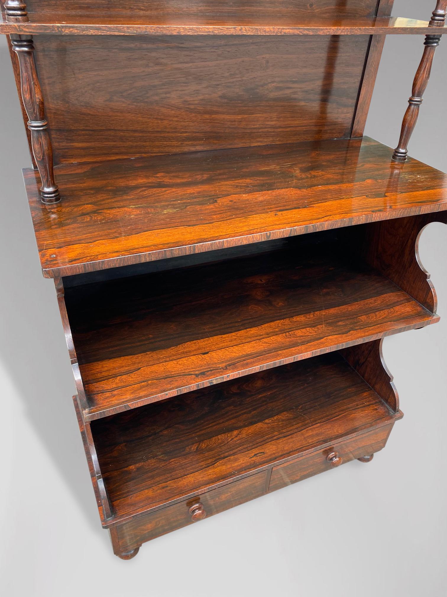 19th Century Regency Period Rosewood Shaped Open Bookcase 3