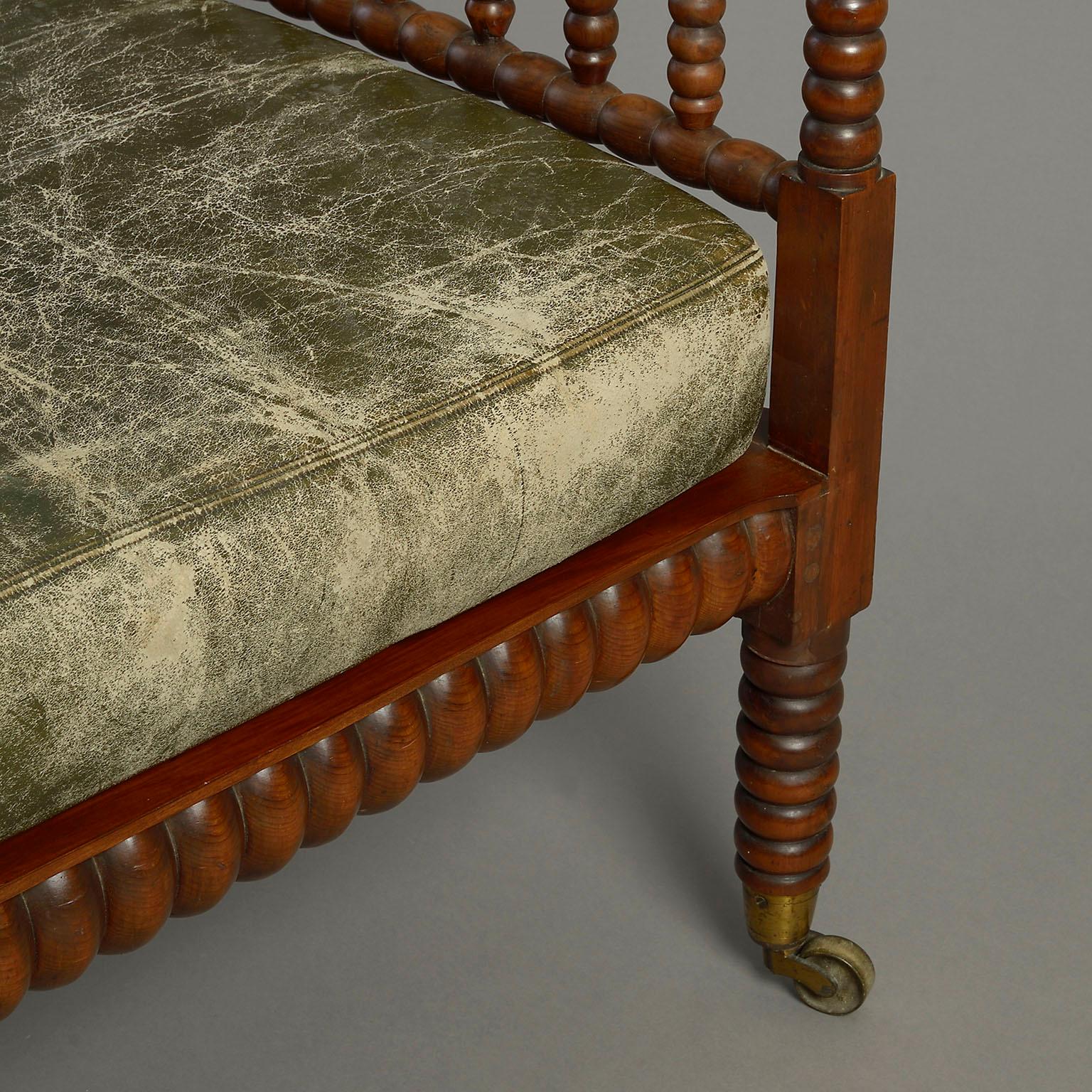 19th Century Regency Period Yew Wood Bobbin Turned Corner Chair In Good Condition In London, GB