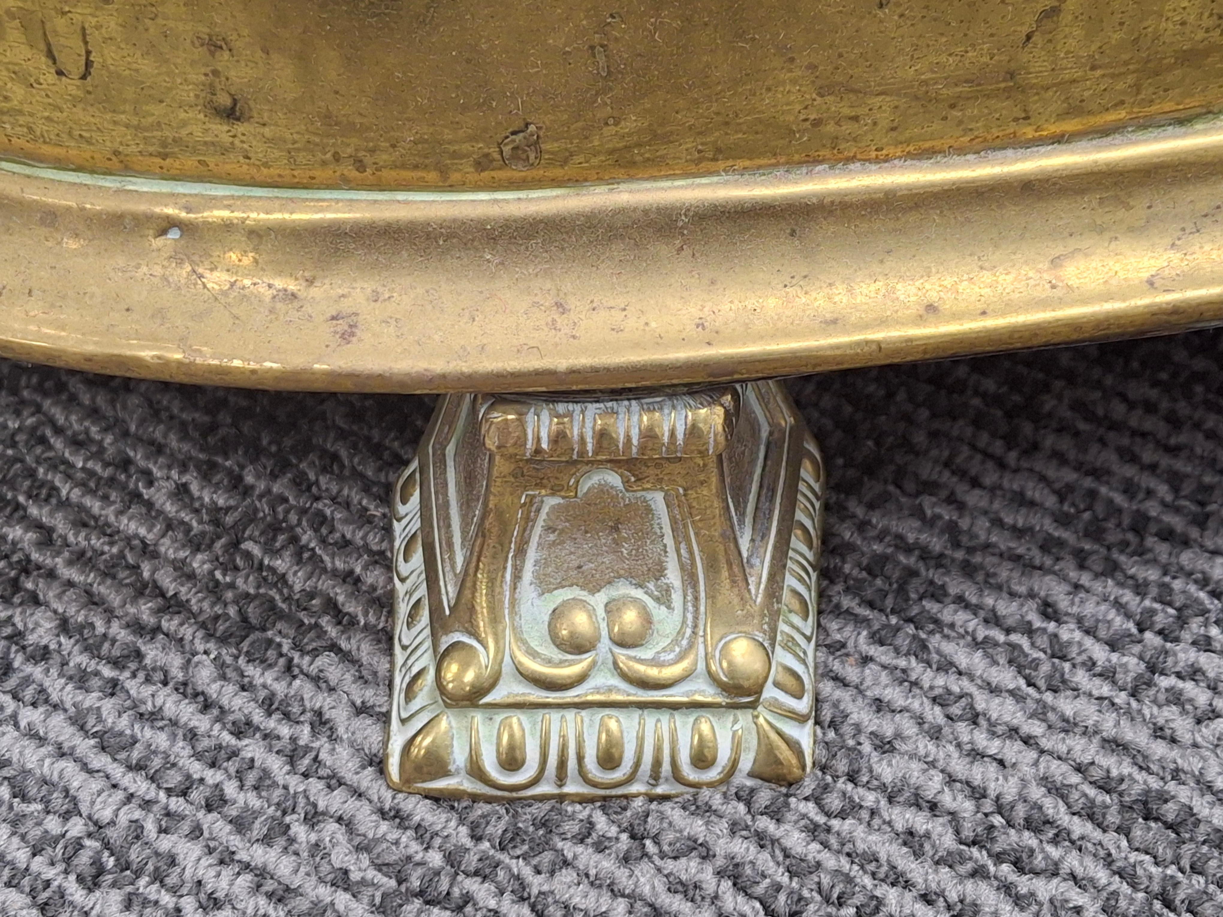 19th Century Regency Pierced Brass and Iron  Fireplace Fender In Good Condition For Sale In Germantown, MD