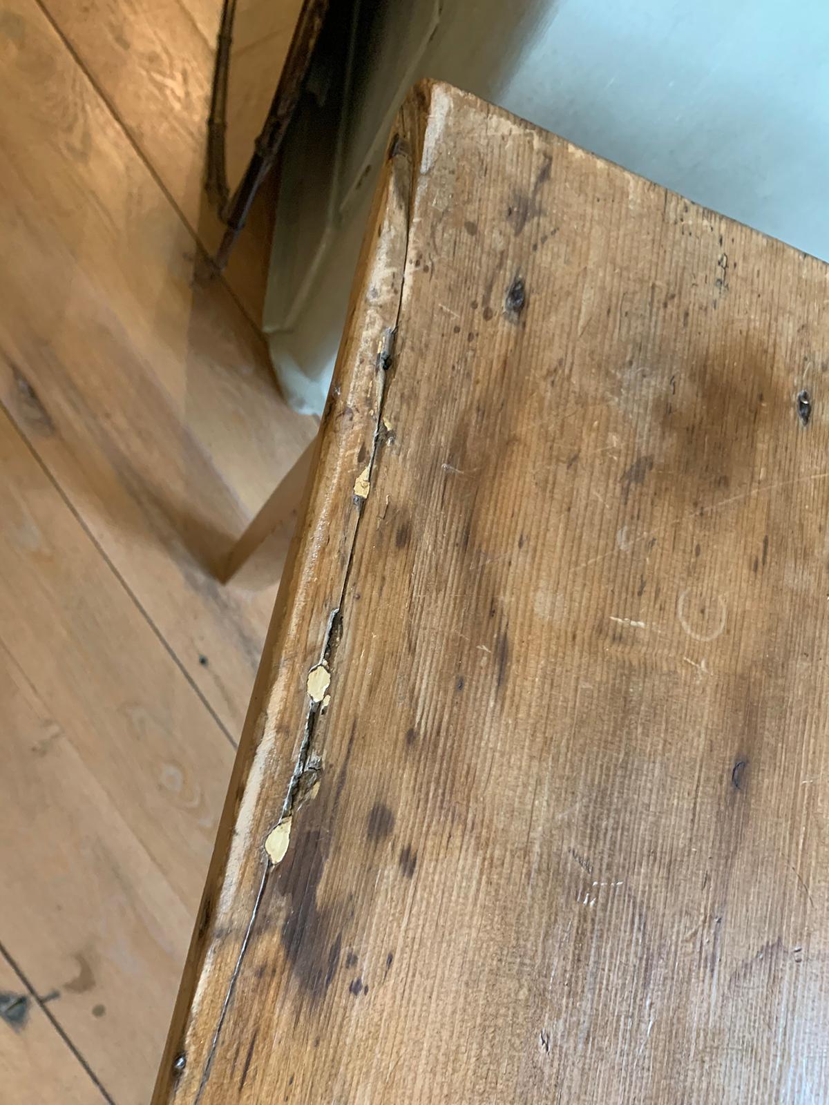19th Century Regency Pine Table, Two Drawers 6