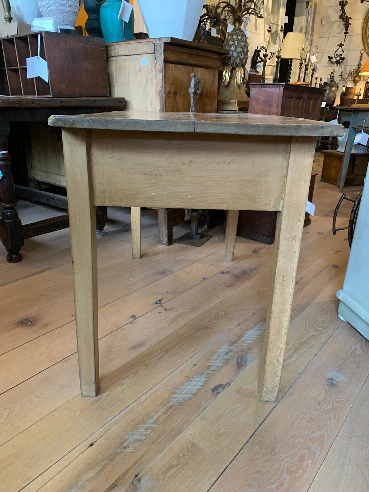 19th Century Regency Pine Table, Two Drawers 8