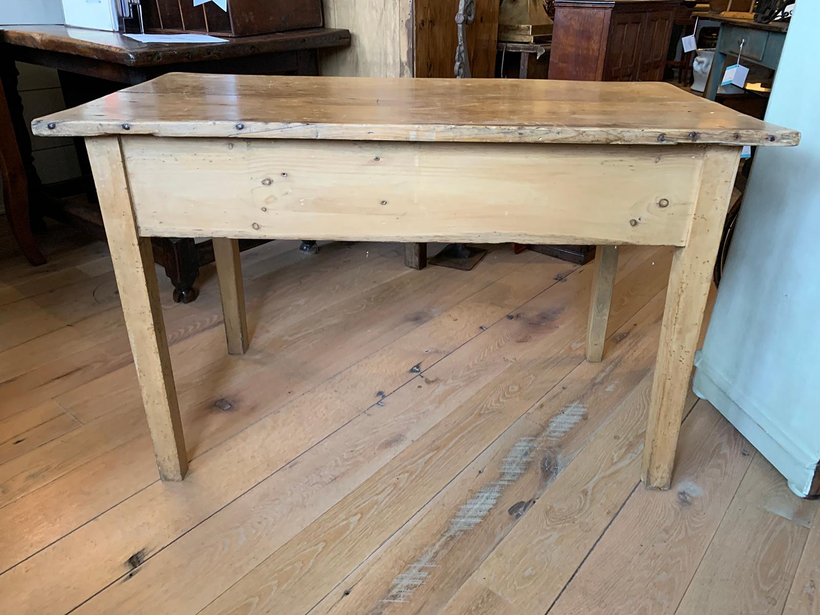 19th Century Regency Pine Table, Two Drawers 9