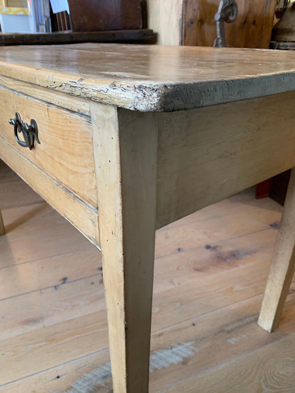 19th Century Regency Pine Table, Two Drawers 13