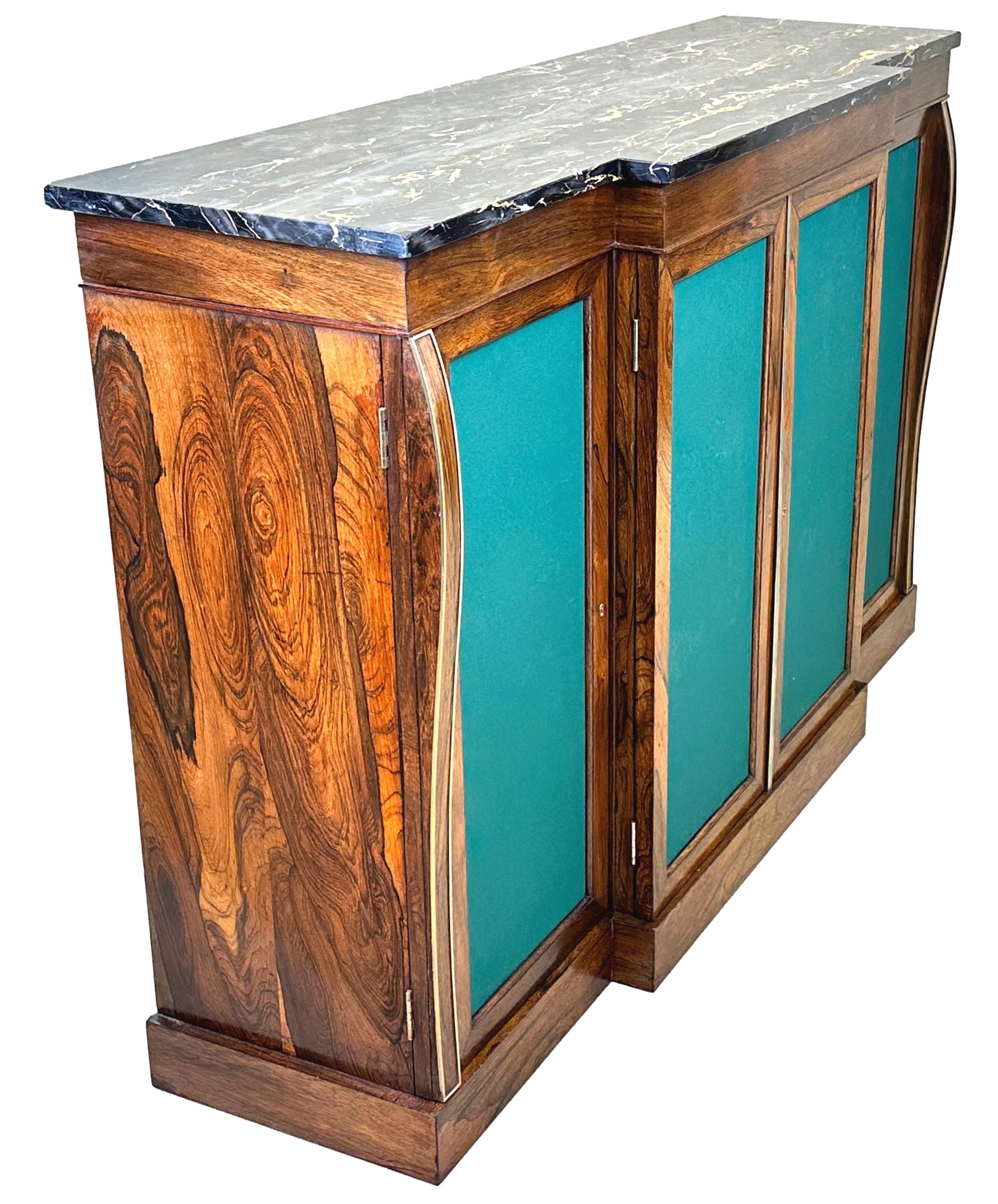 19th Century Regency Rosewood Breakfront Side Cabinet For Sale 10