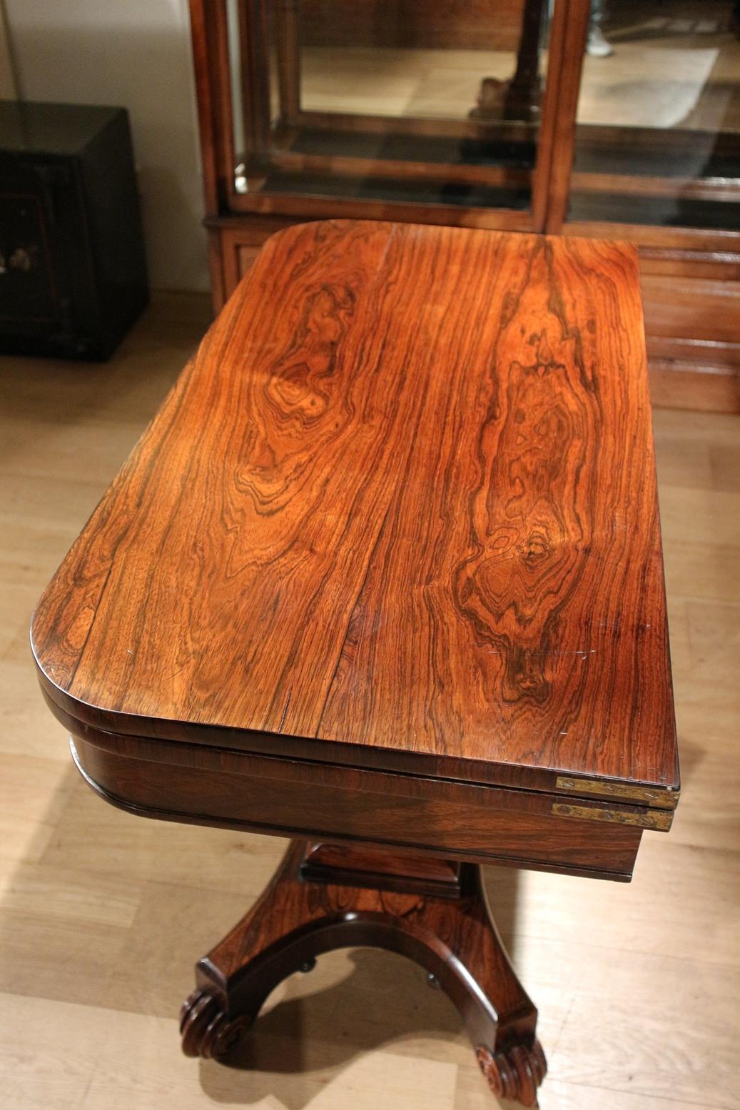 19th Century Regency Rosewood Card Table In Excellent Condition In Eindhoven, NL