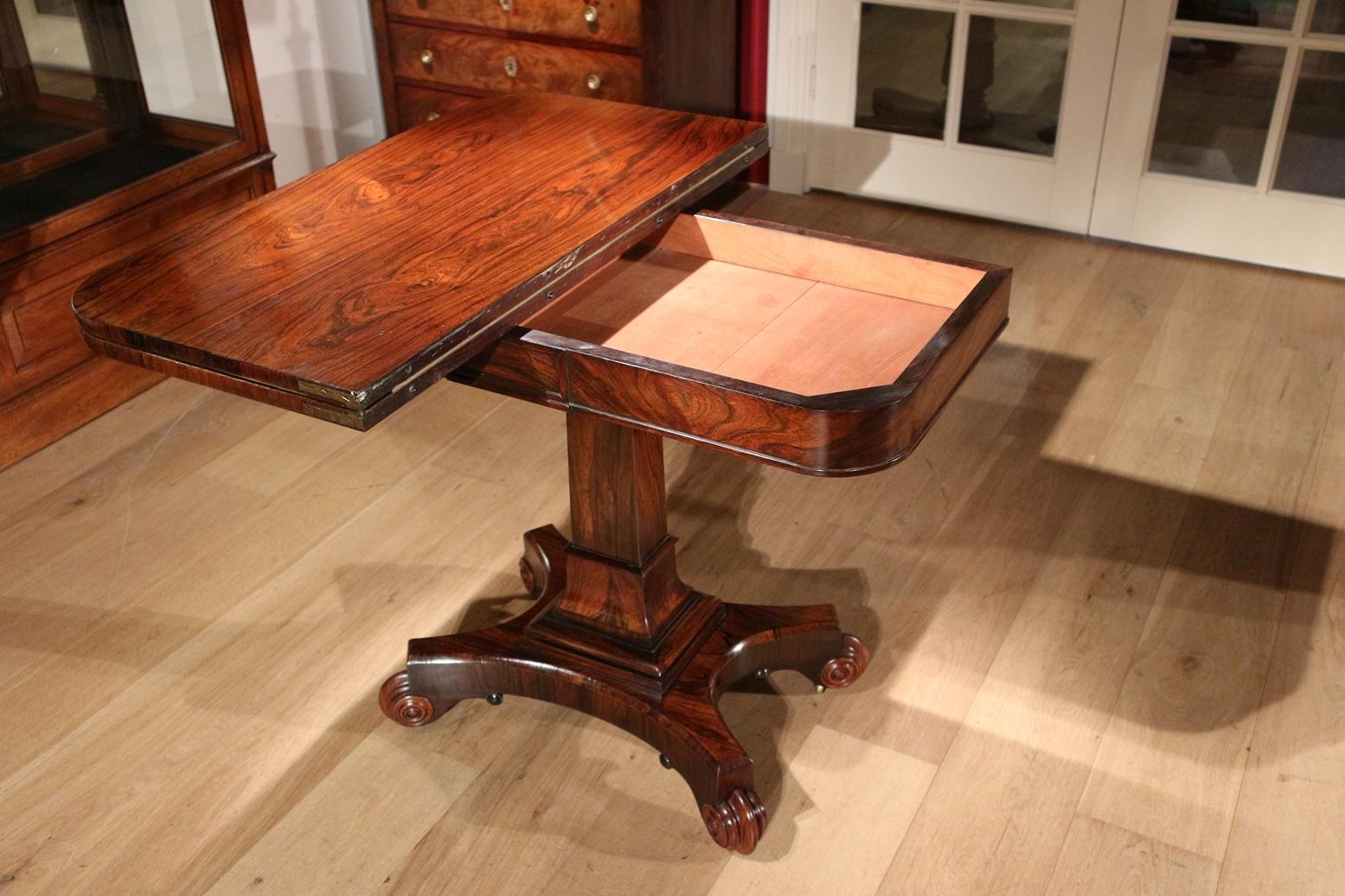Mid-19th Century 19th Century Regency Rosewood Card Table
