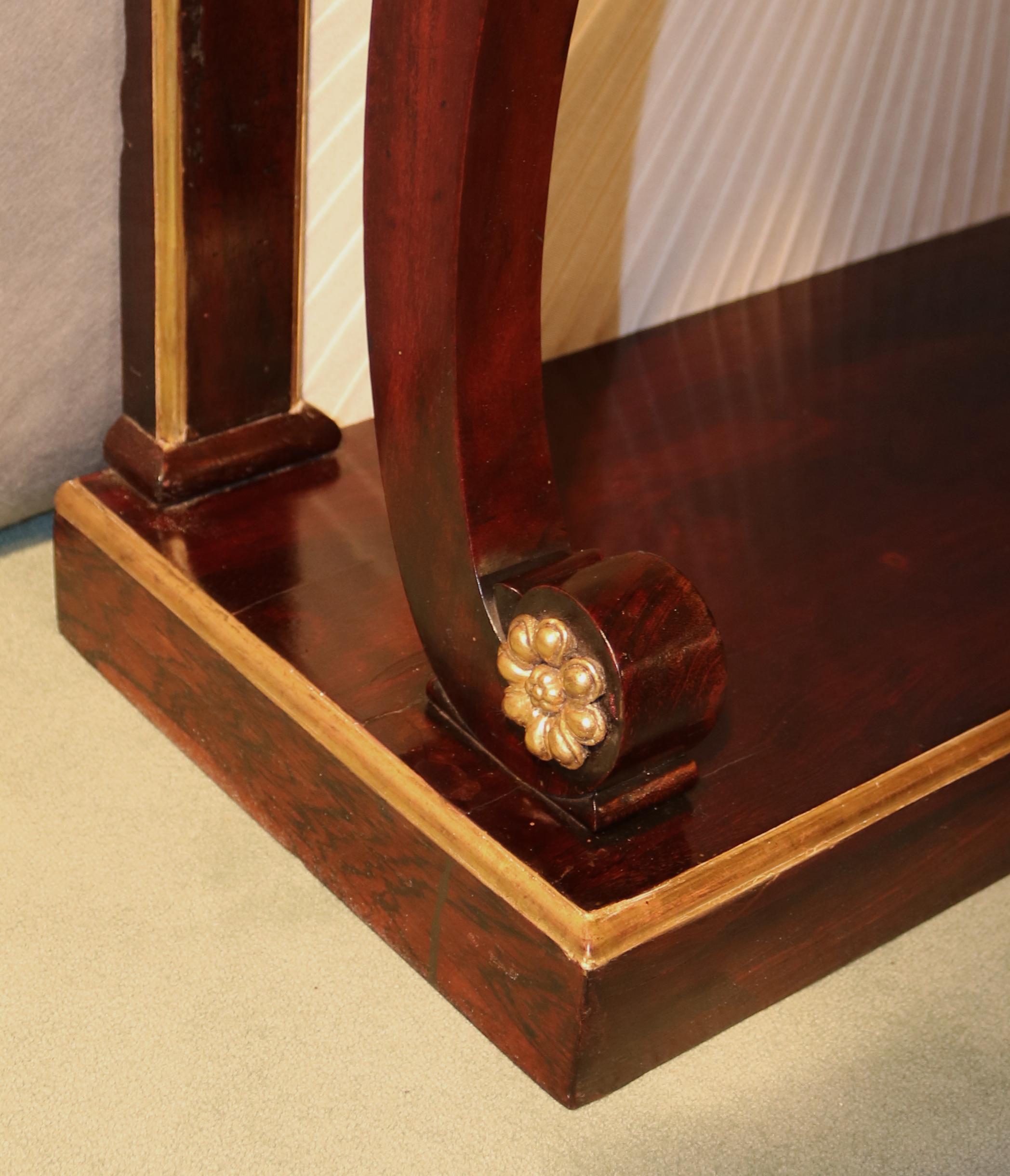 Polished 19th Century Regency Rosewood Console Tables