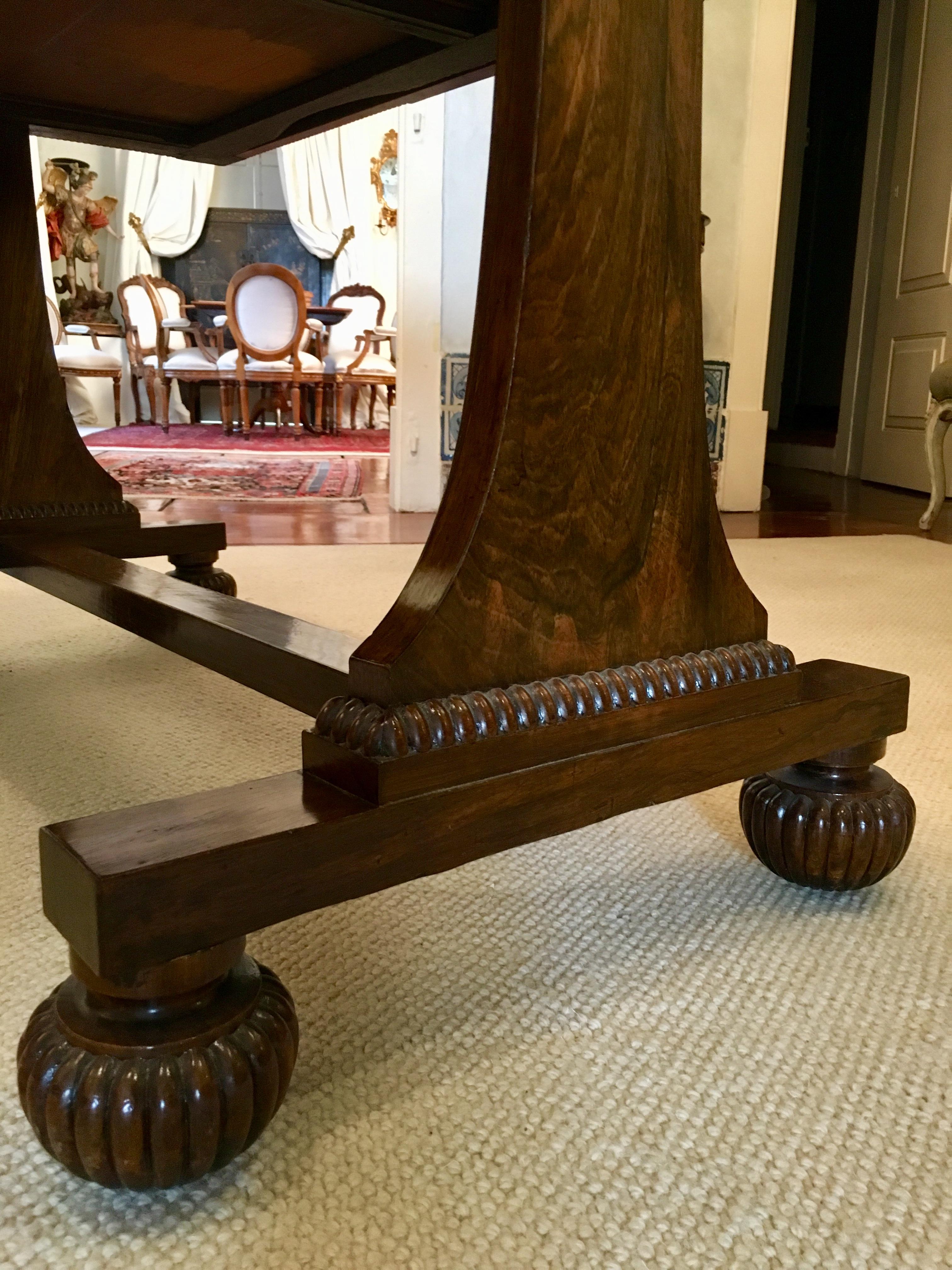 19th Century Regency Rosewood Library Table For Sale 1