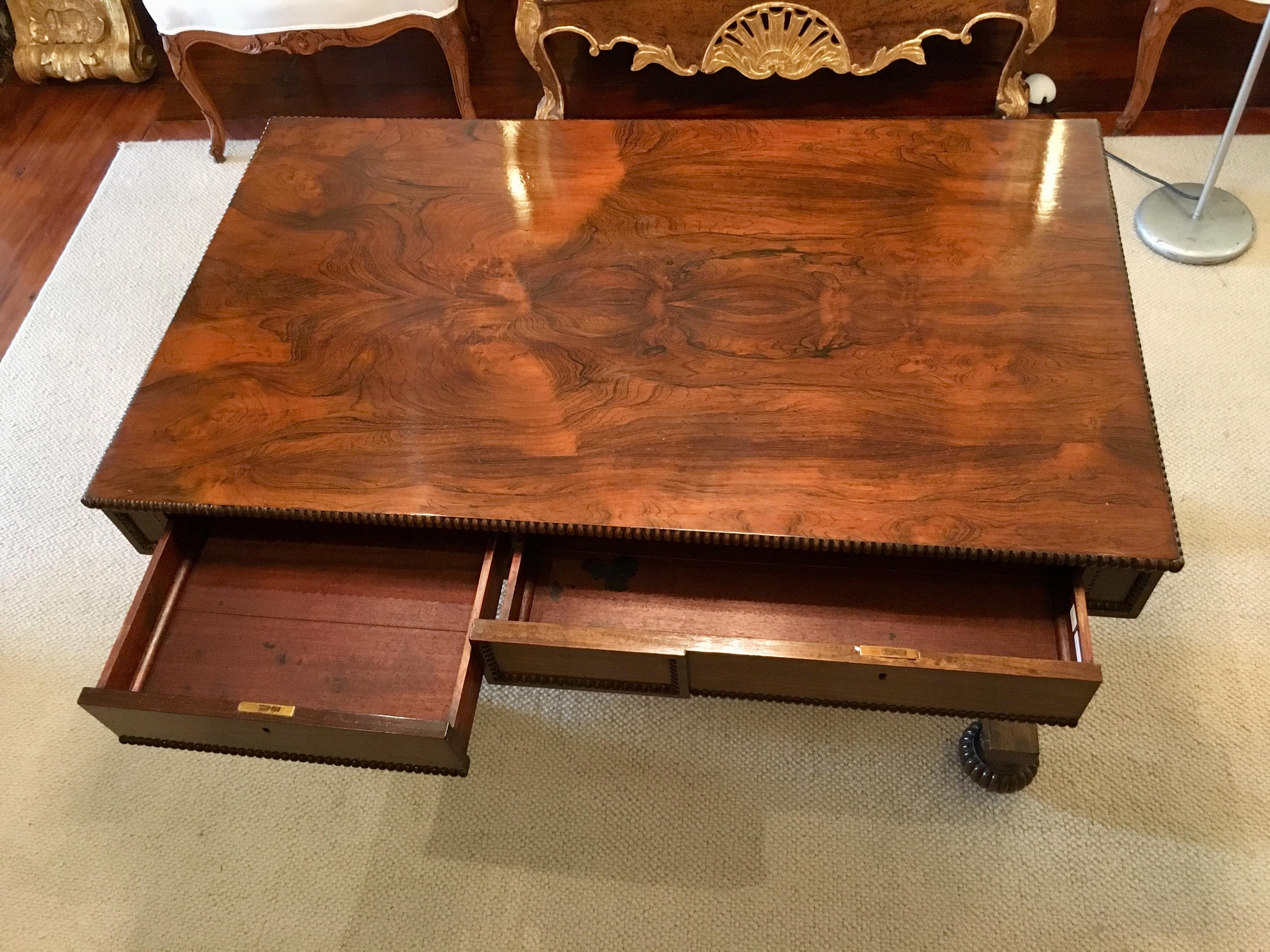 19th Century Regency Rosewood Library Table For Sale 2