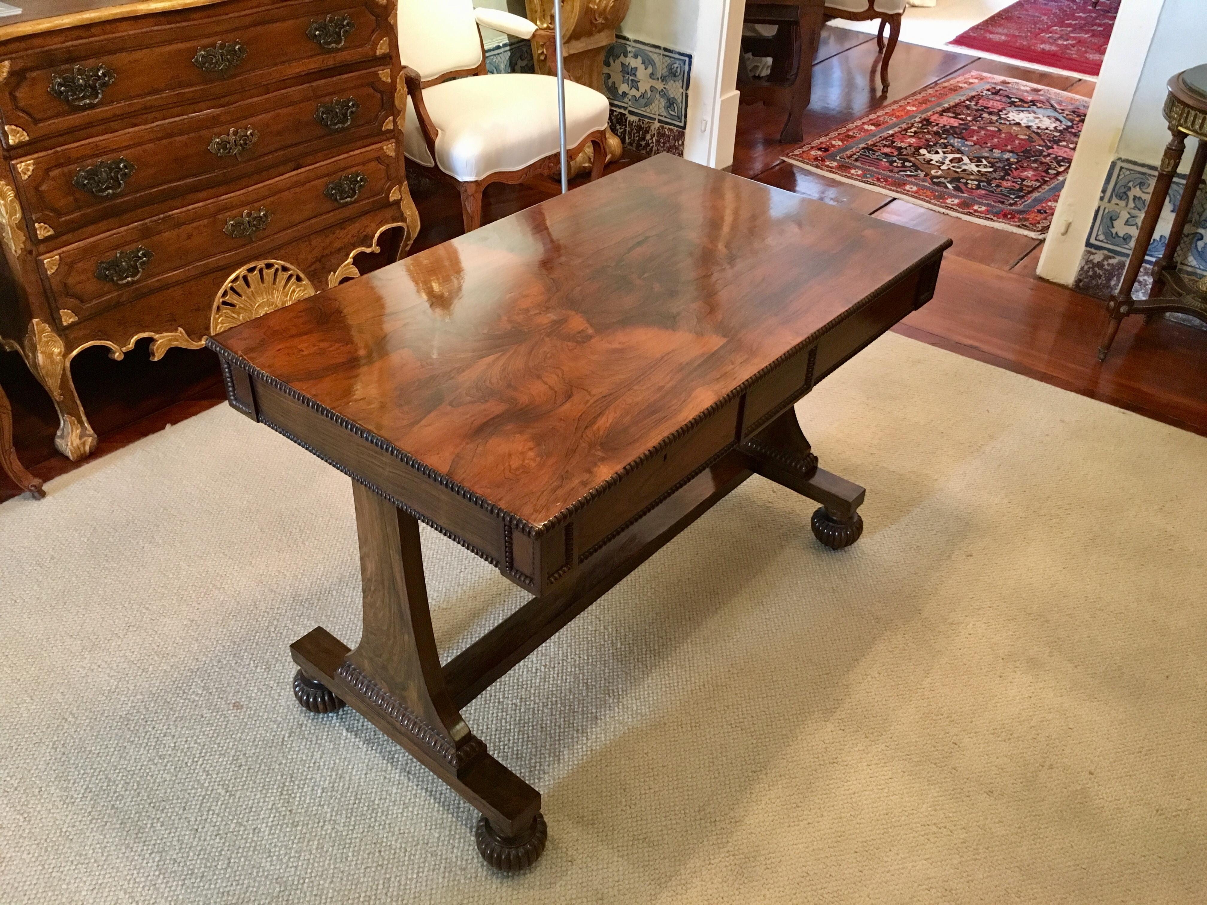 19th Century Regency Rosewood Library Table For Sale 3