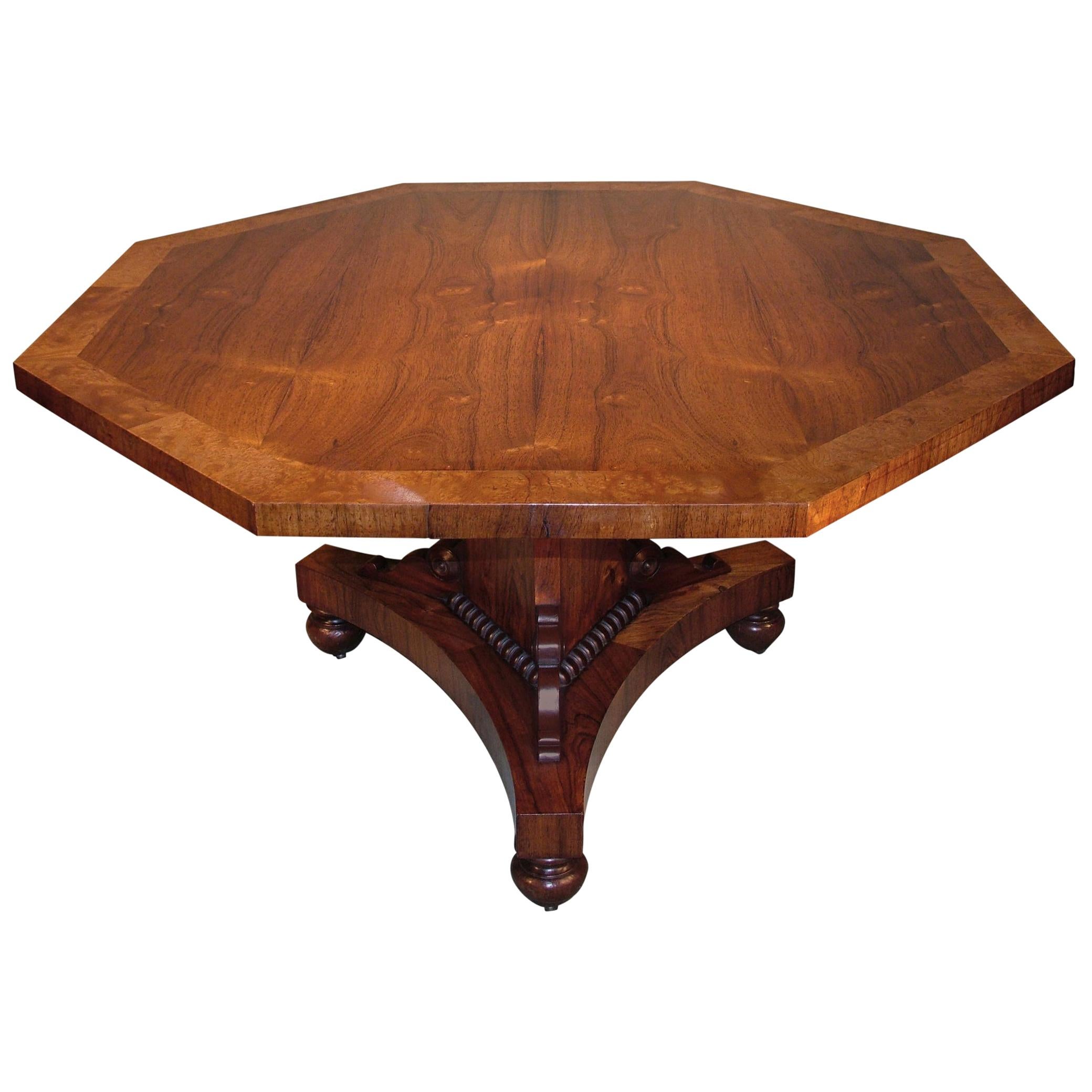 19th Century Regency Rosewood Octagonal Breakfast Table