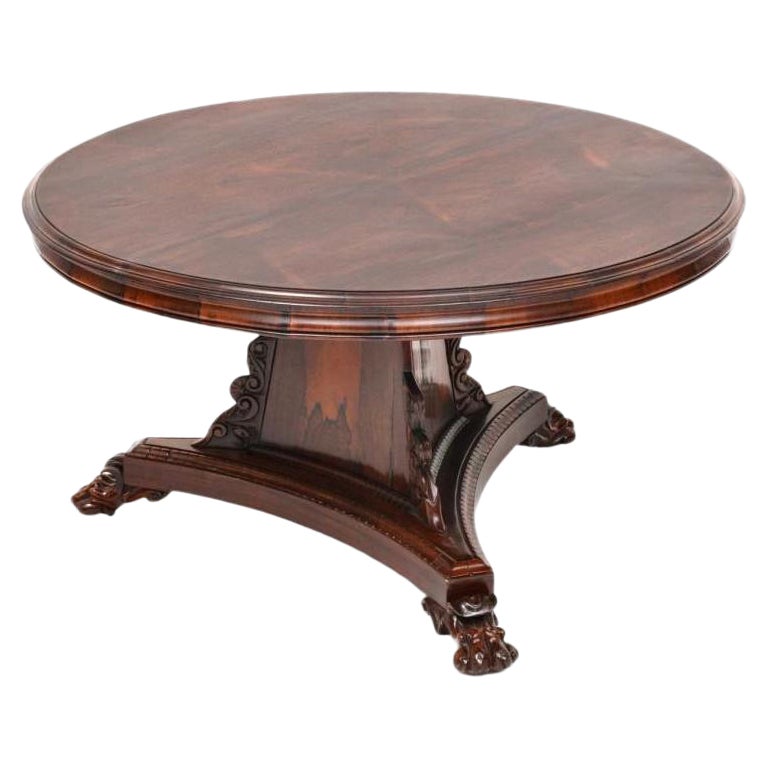 19th Century Regency Rosewood Pyramidal Base Center Table