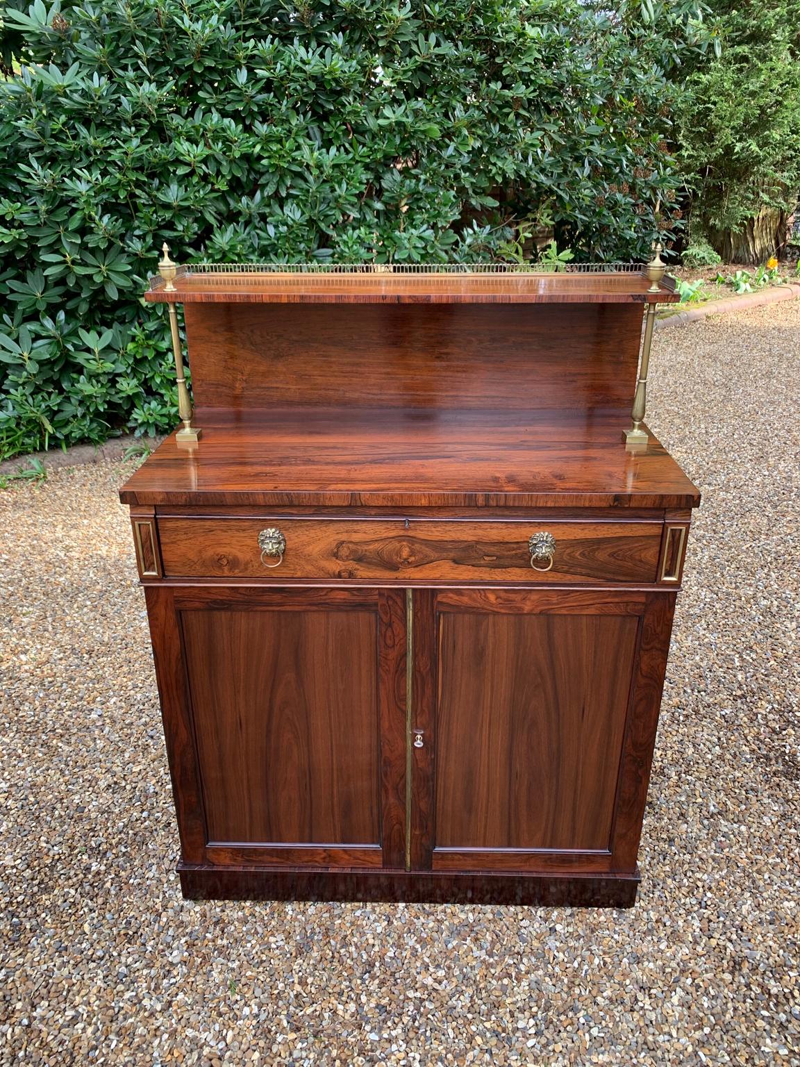 Hand-Crafted 19th Century Regency Rosewood Secrétaire Chiffonier