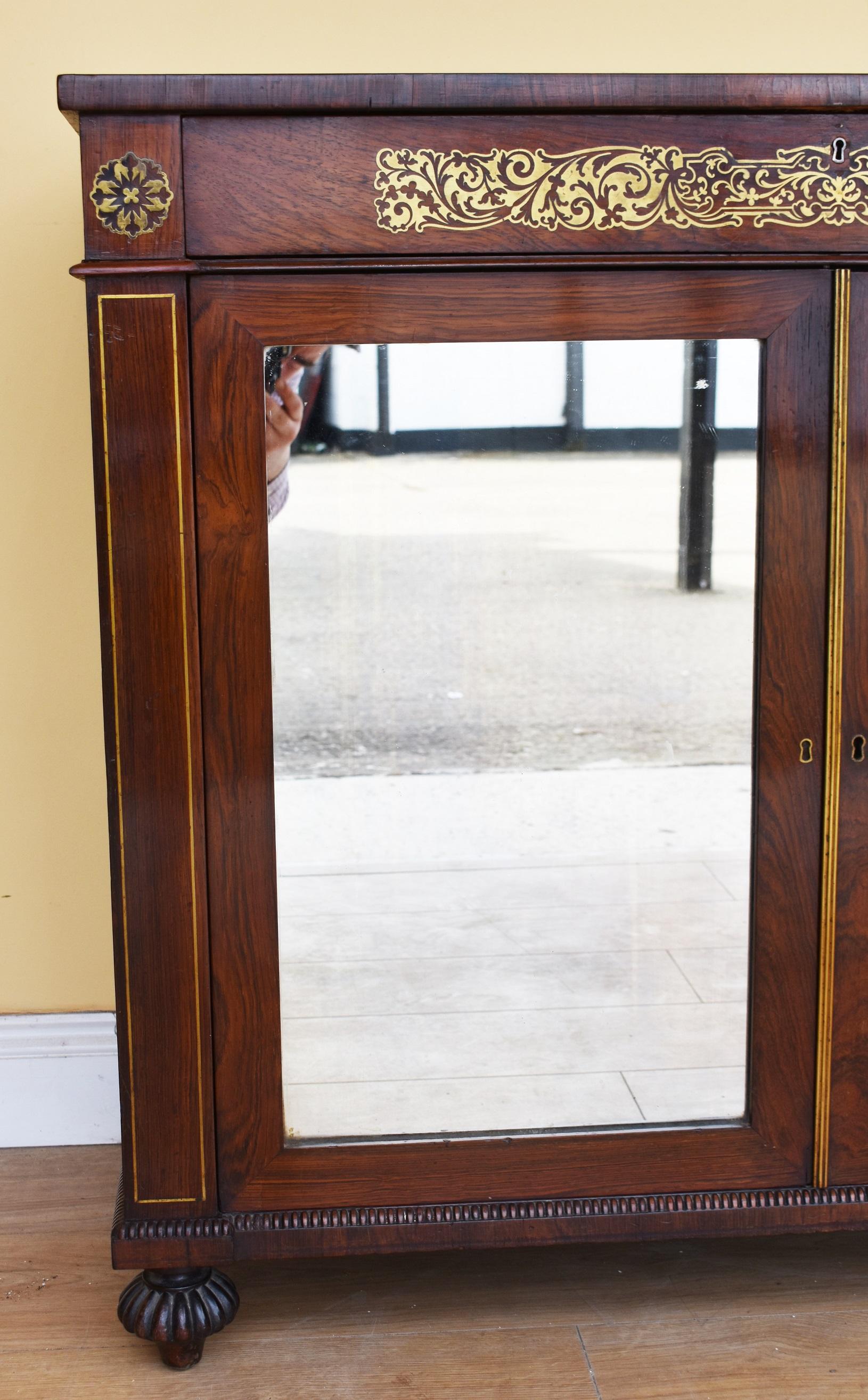 19th Century Regency Rosewood Side Cabinet In Good Condition In Chelmsford, Essex