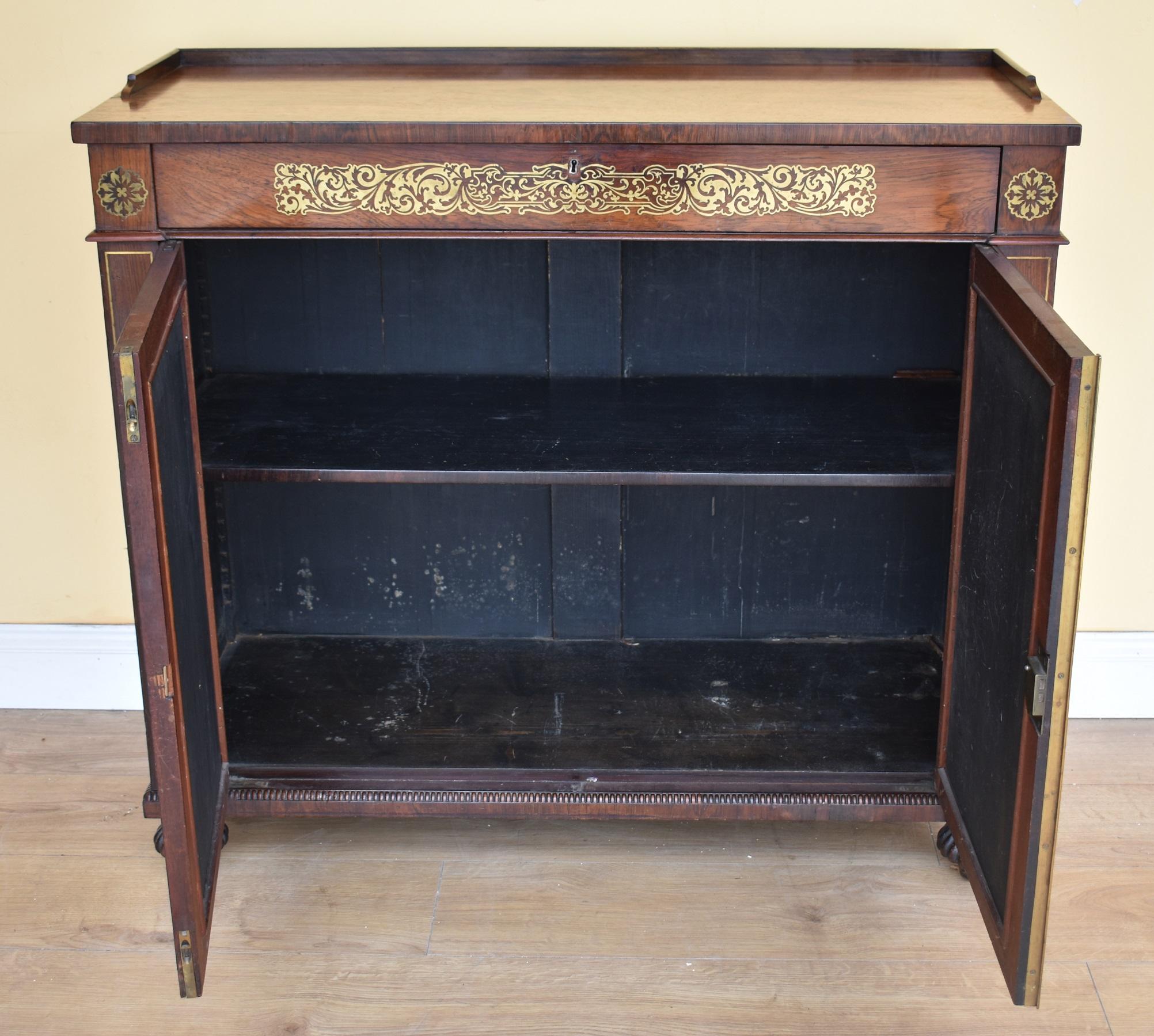 19th Century Regency Rosewood Side Cabinet 2