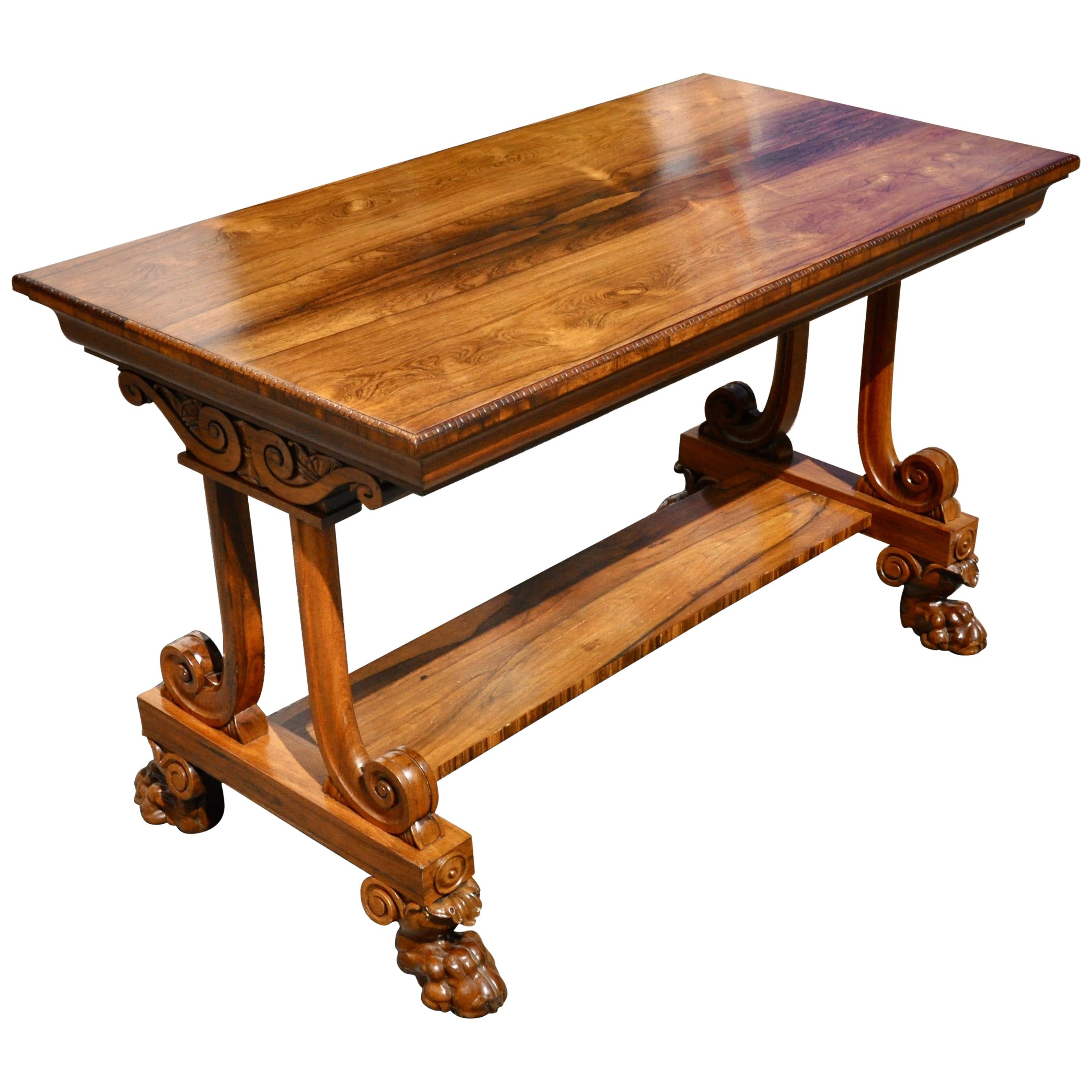 19th Century Regency Rosewood Sofa Table by T & G Seddon, London For Sale