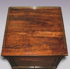 19th Century Regency Rosewood Tambour Bedside Cabinet