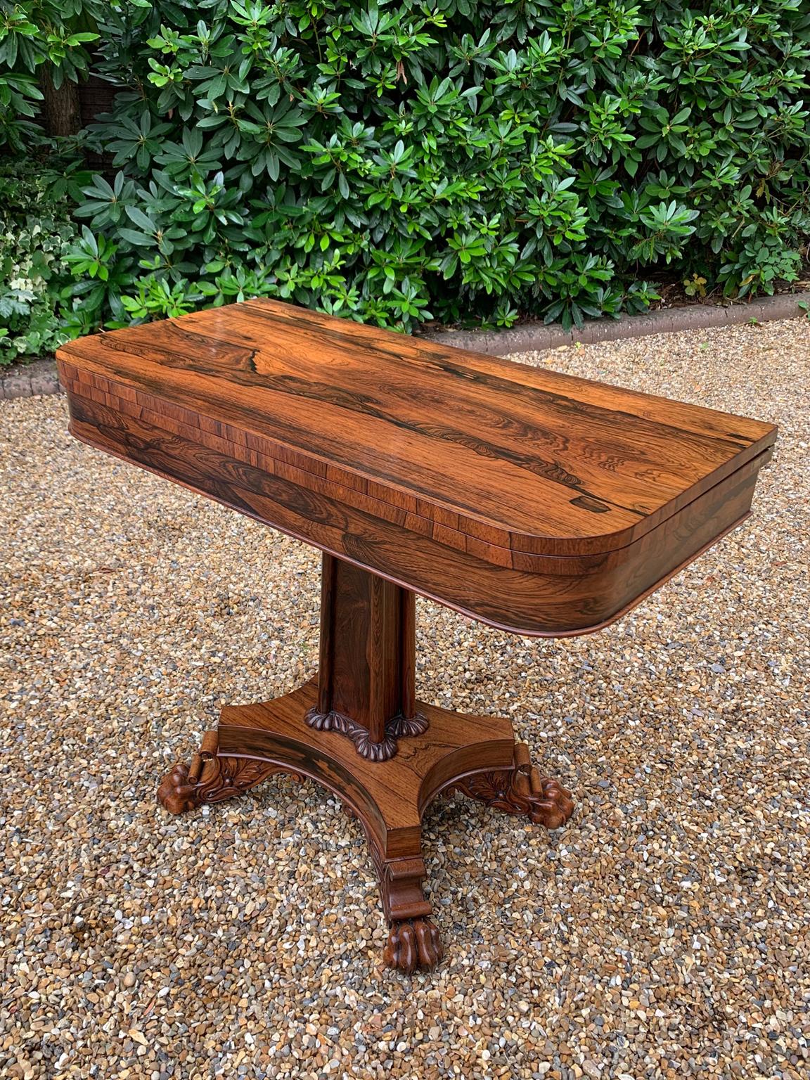 Hand-Crafted 19th Century Regency Rosewood Tea Table