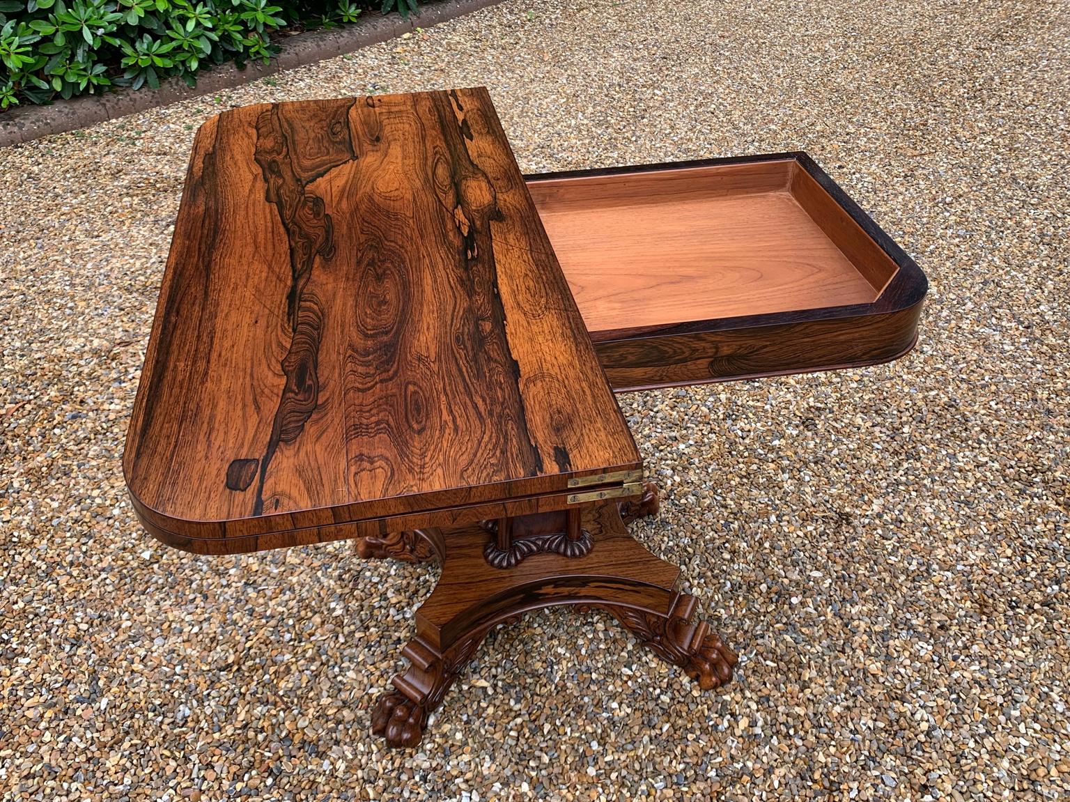 19th Century Regency Rosewood Tea Table 1