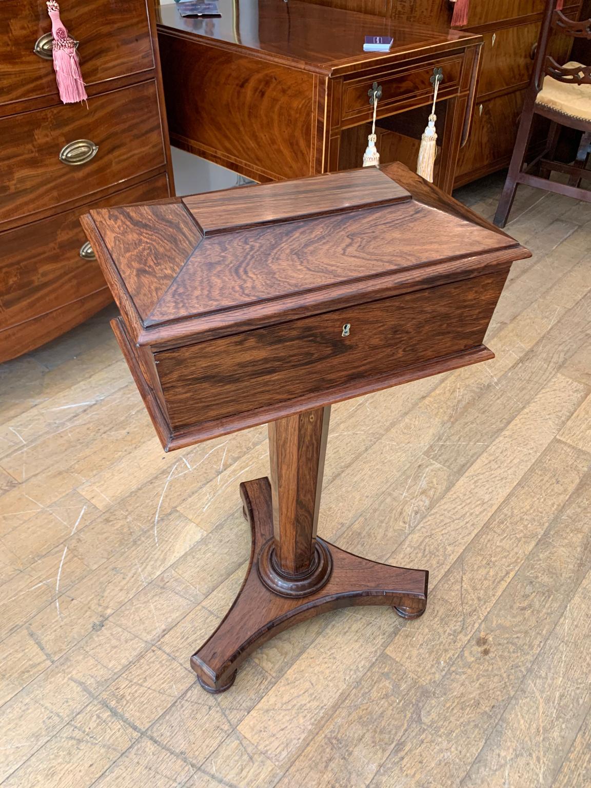 19th Century Regency Rosewood Teapoy 4