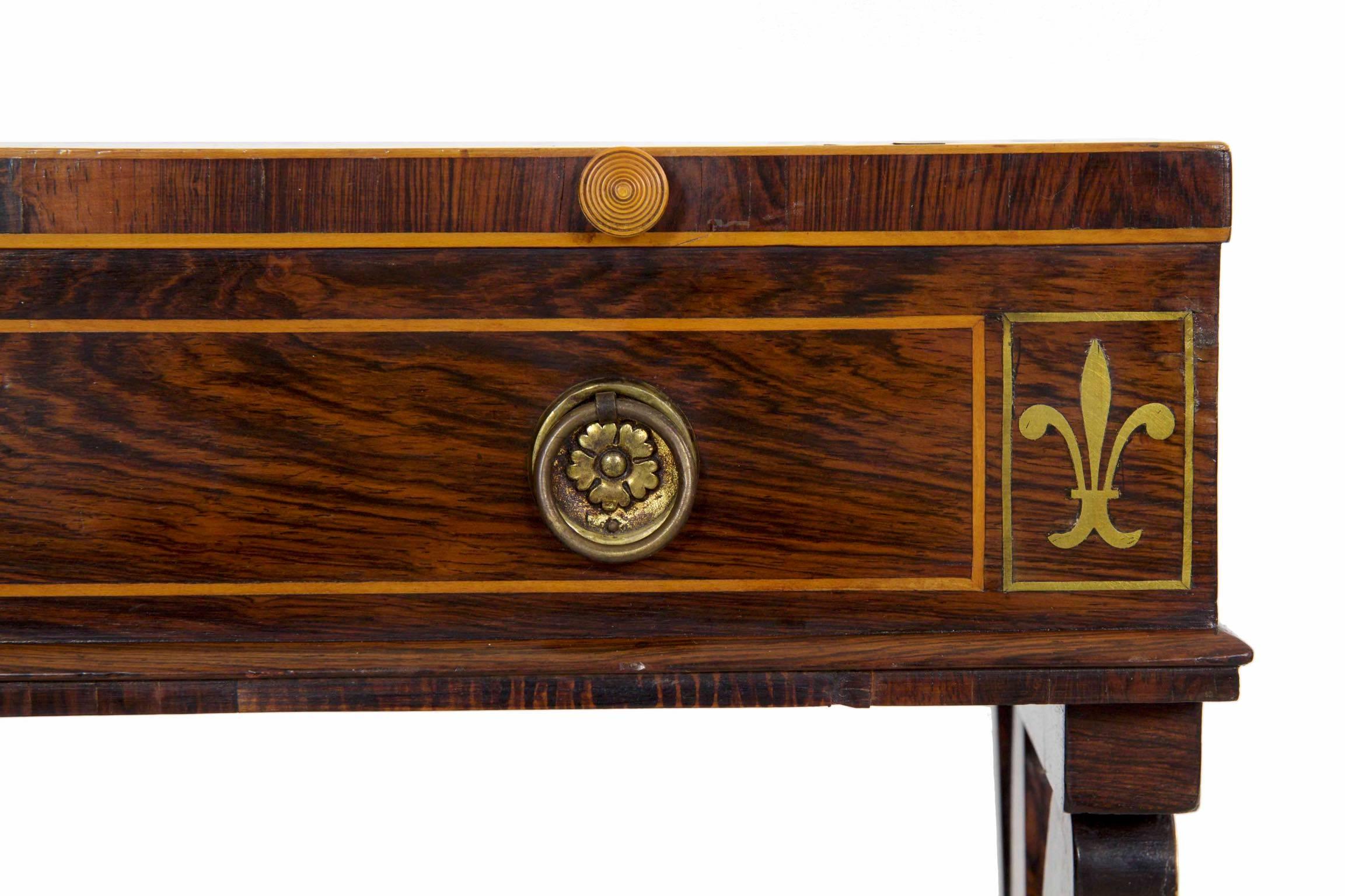 19th Century Regency Rosewood Writing Table Accent Console, circa 1815-1825 4