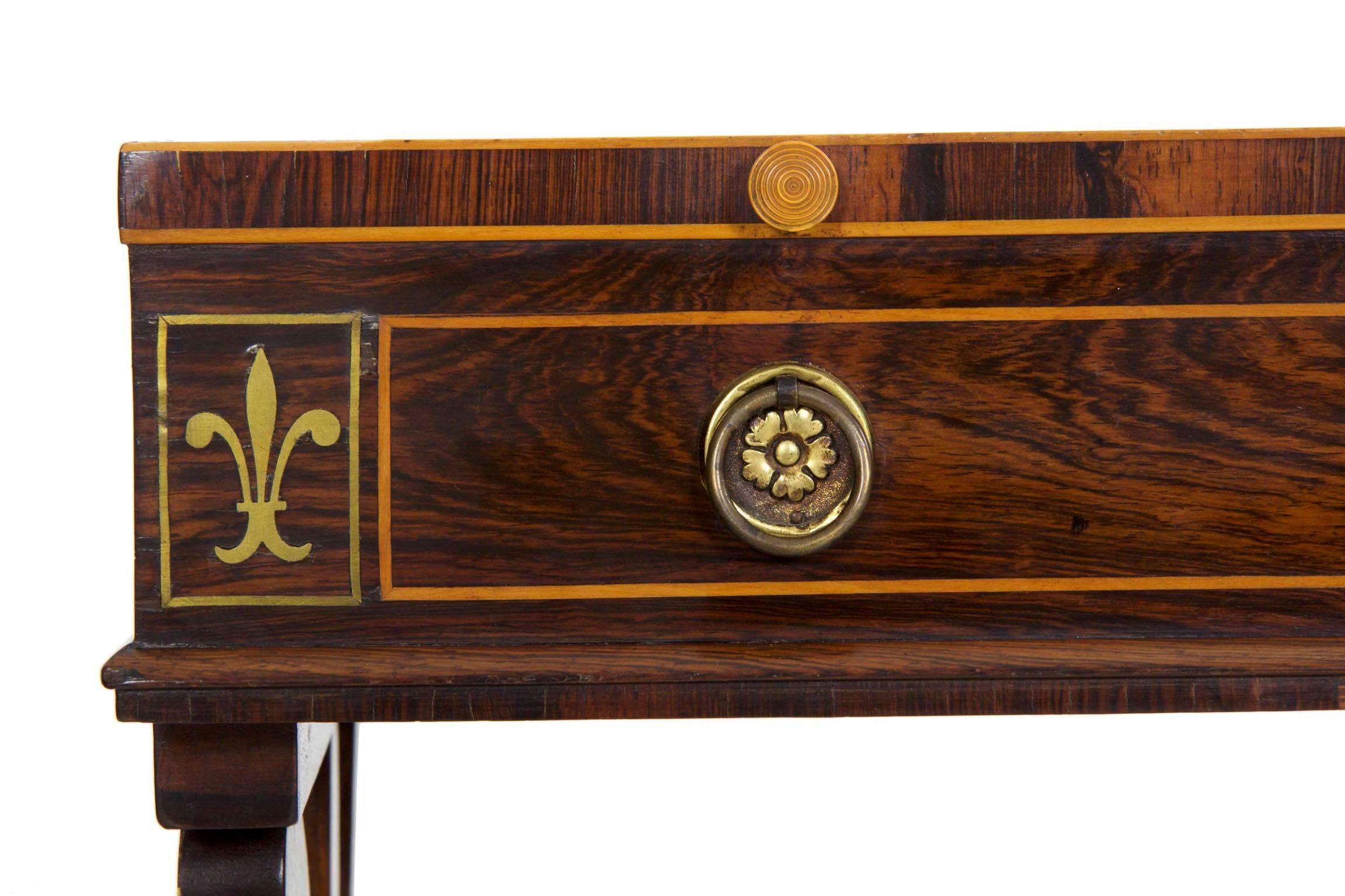 19th Century Regency Rosewood Writing Table Accent Console, circa 1815-1825 5
