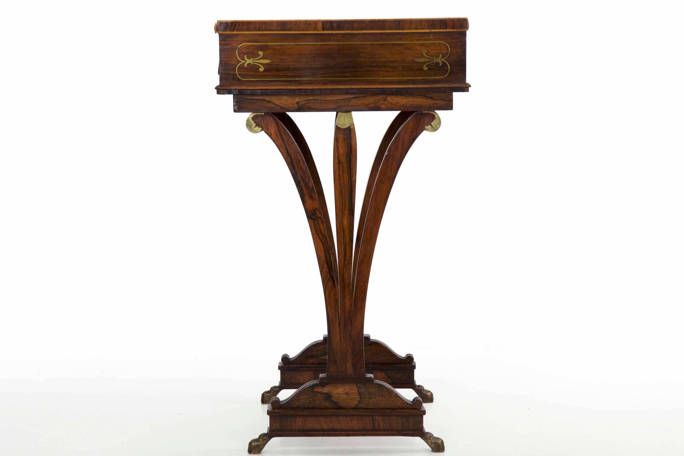 19th Century Regency Rosewood Writing Table Accent Console, circa 1815-1825 6