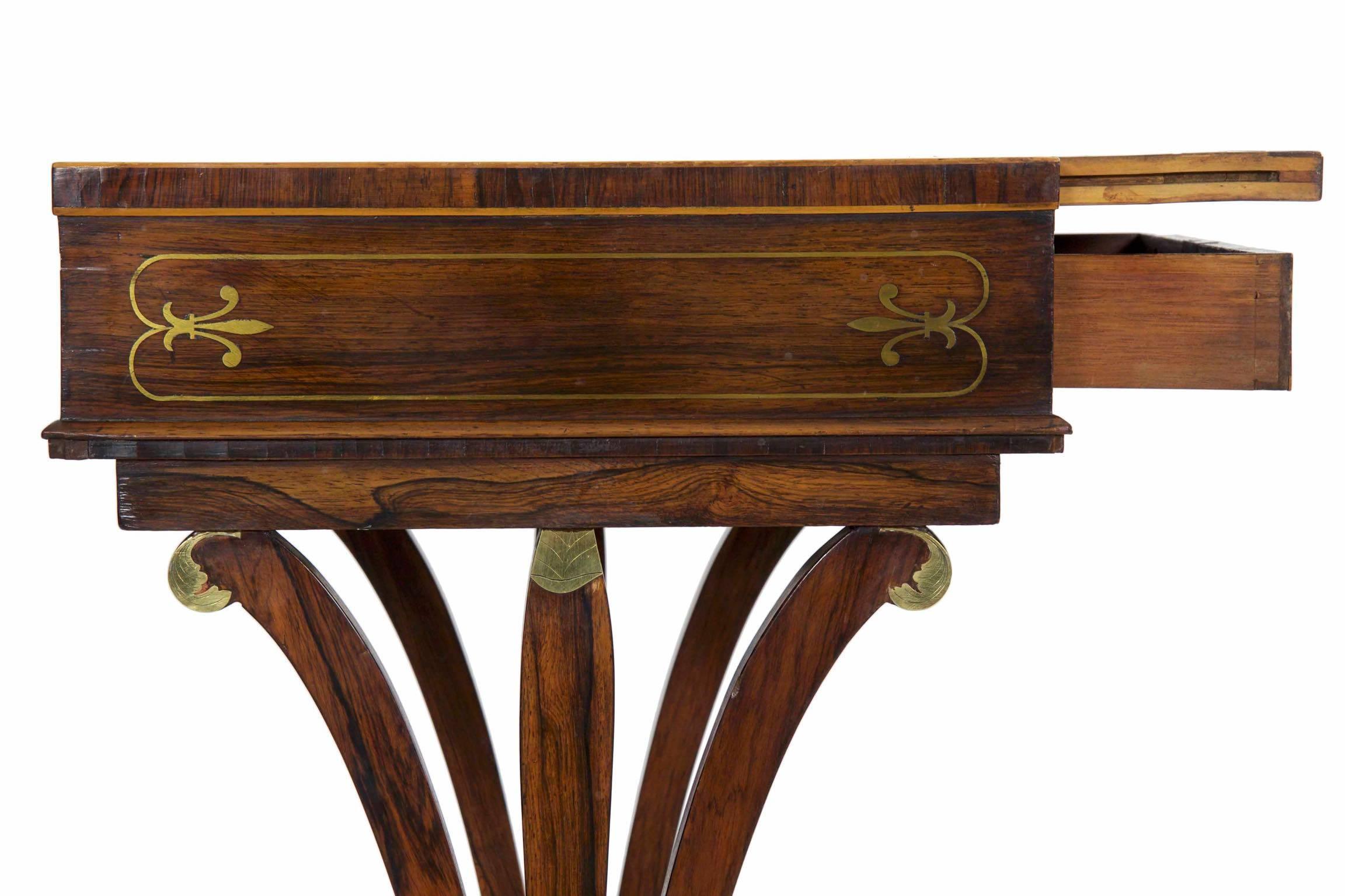 19th Century Regency Rosewood Writing Table Accent Console, circa 1815-1825 7