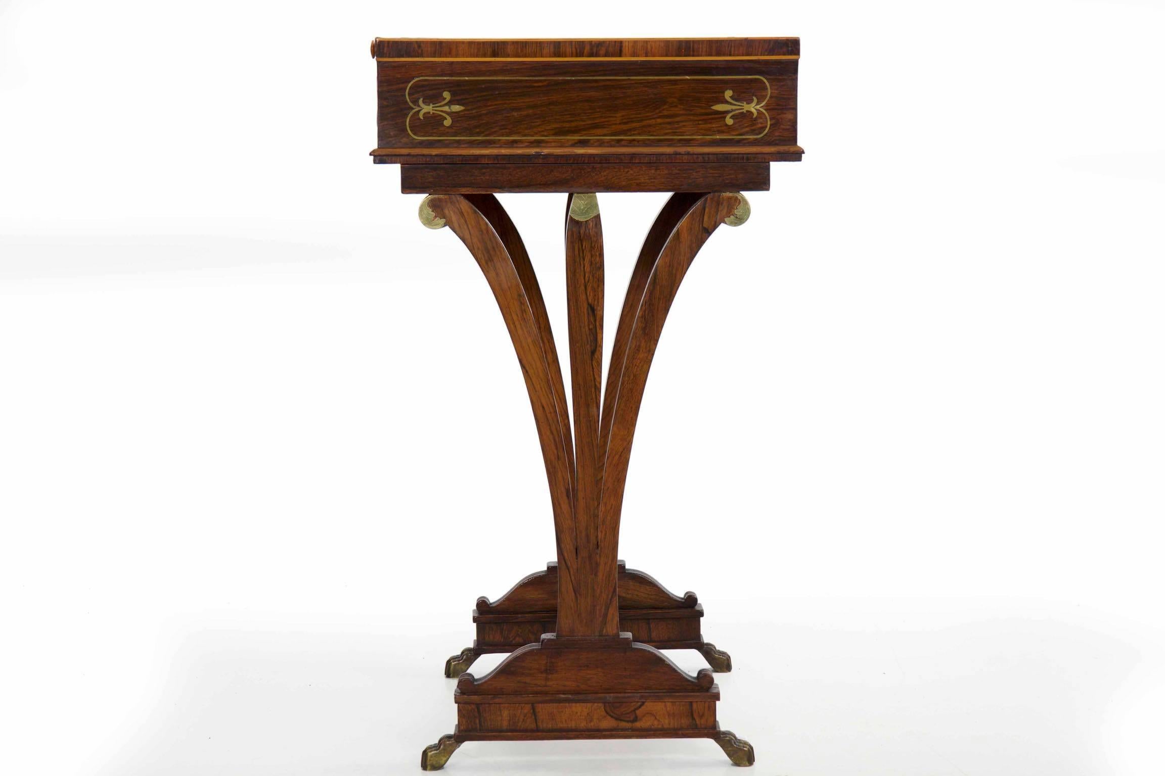 19th Century Regency Rosewood Writing Table Accent Console, circa 1815-1825 1