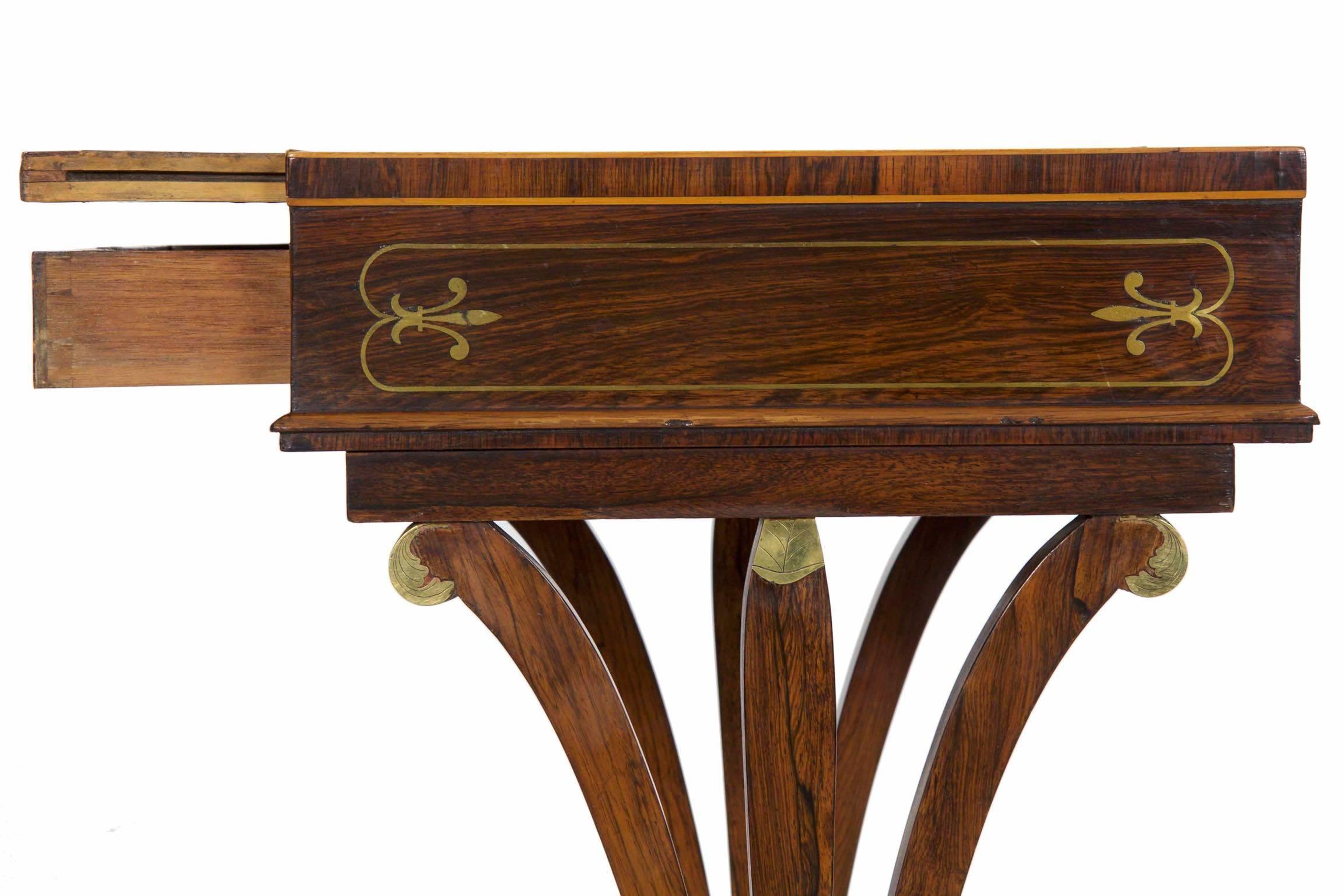 19th Century Regency Rosewood Writing Table Accent Console, circa 1815-1825 2