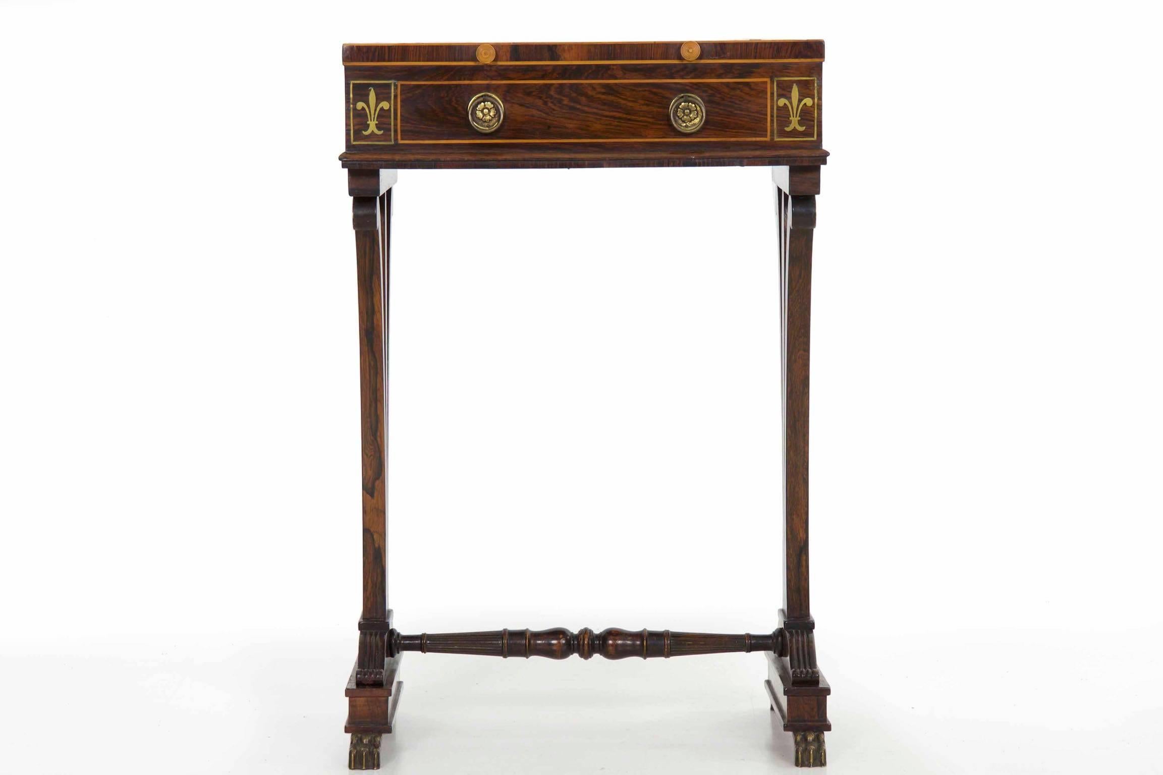 19th Century Regency Rosewood Writing Table Accent Console, circa 1815-1825 3