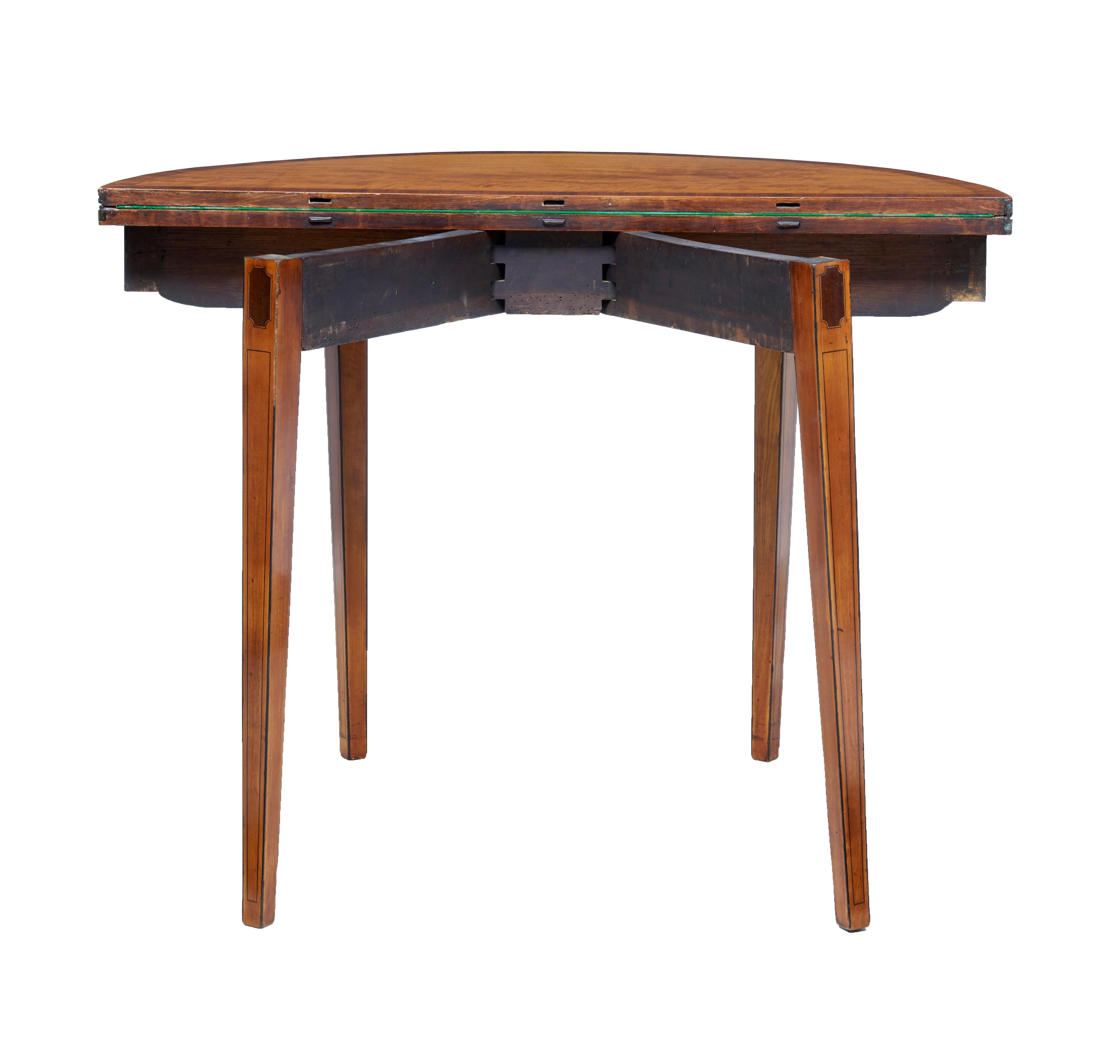 English 19th Century Regency Satinwood Card Table