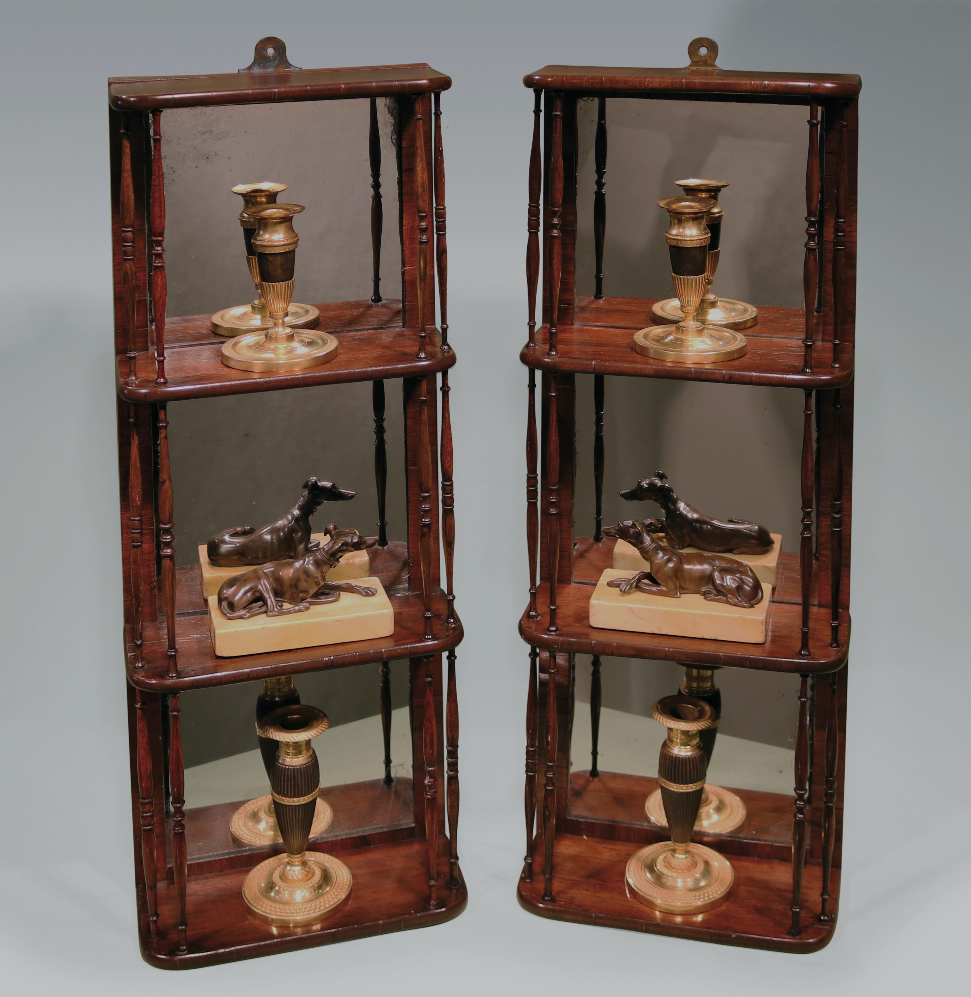 19th Century Regency Small Rosewood Hanging Wall Shelves In Good Condition In London, GB