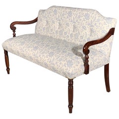 19th Century Regency Small Sofa Newly Upholstered