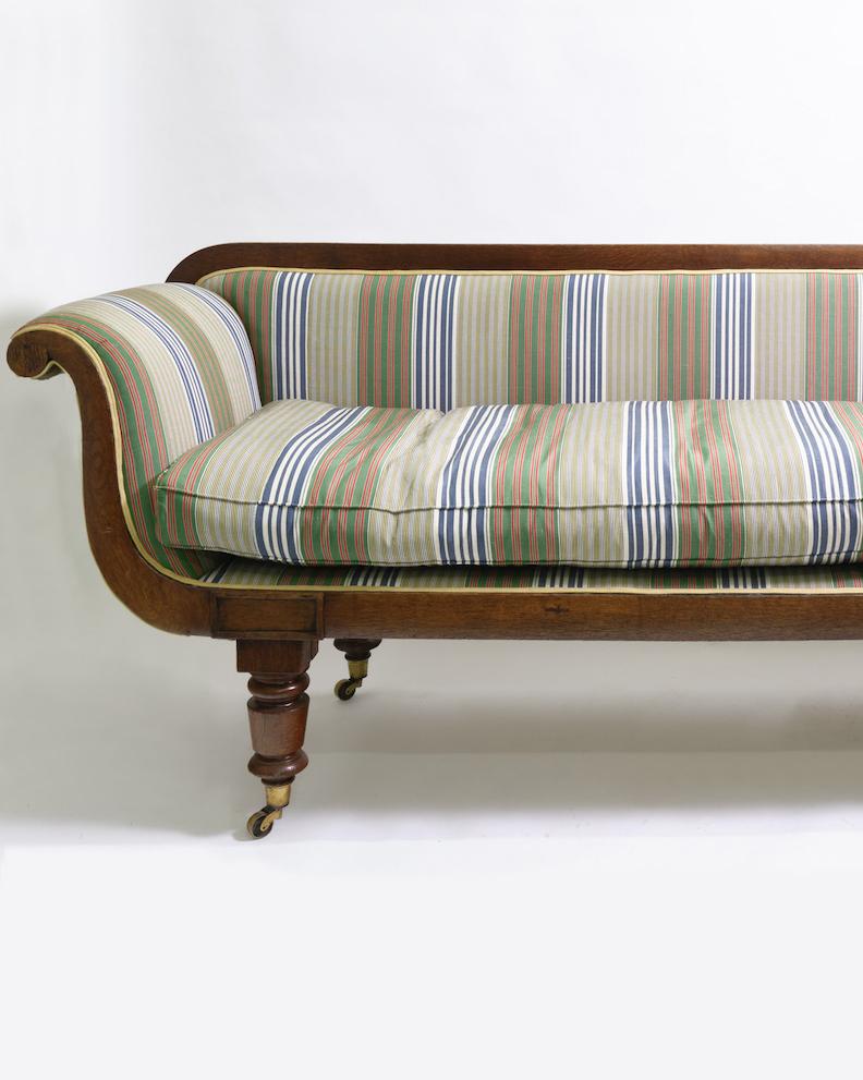 English 19th Century Regency Sofa Upholstered in Adam Bray Fabric