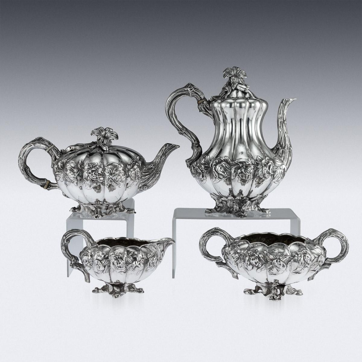 English Regency Solid Silver 4-Piece Tea and Coffee Service, London, circa 1831
