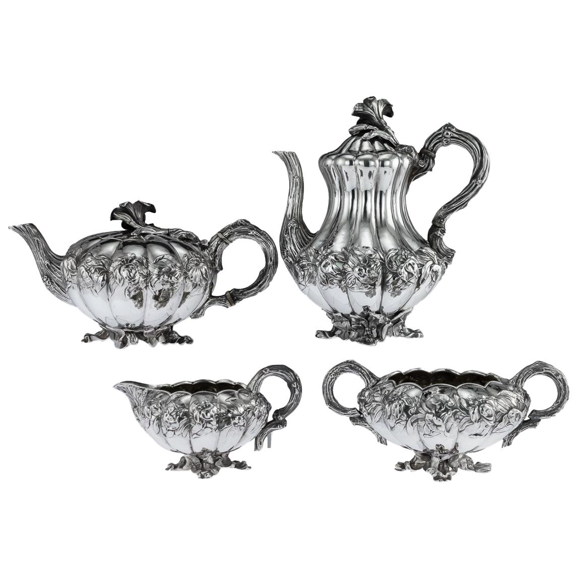 Regency Solid Silver 4-Piece Tea and Coffee Service, London, circa 1831