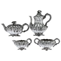 Antique Regency Solid Silver 4-Piece Tea and Coffee Service, London, circa 1831